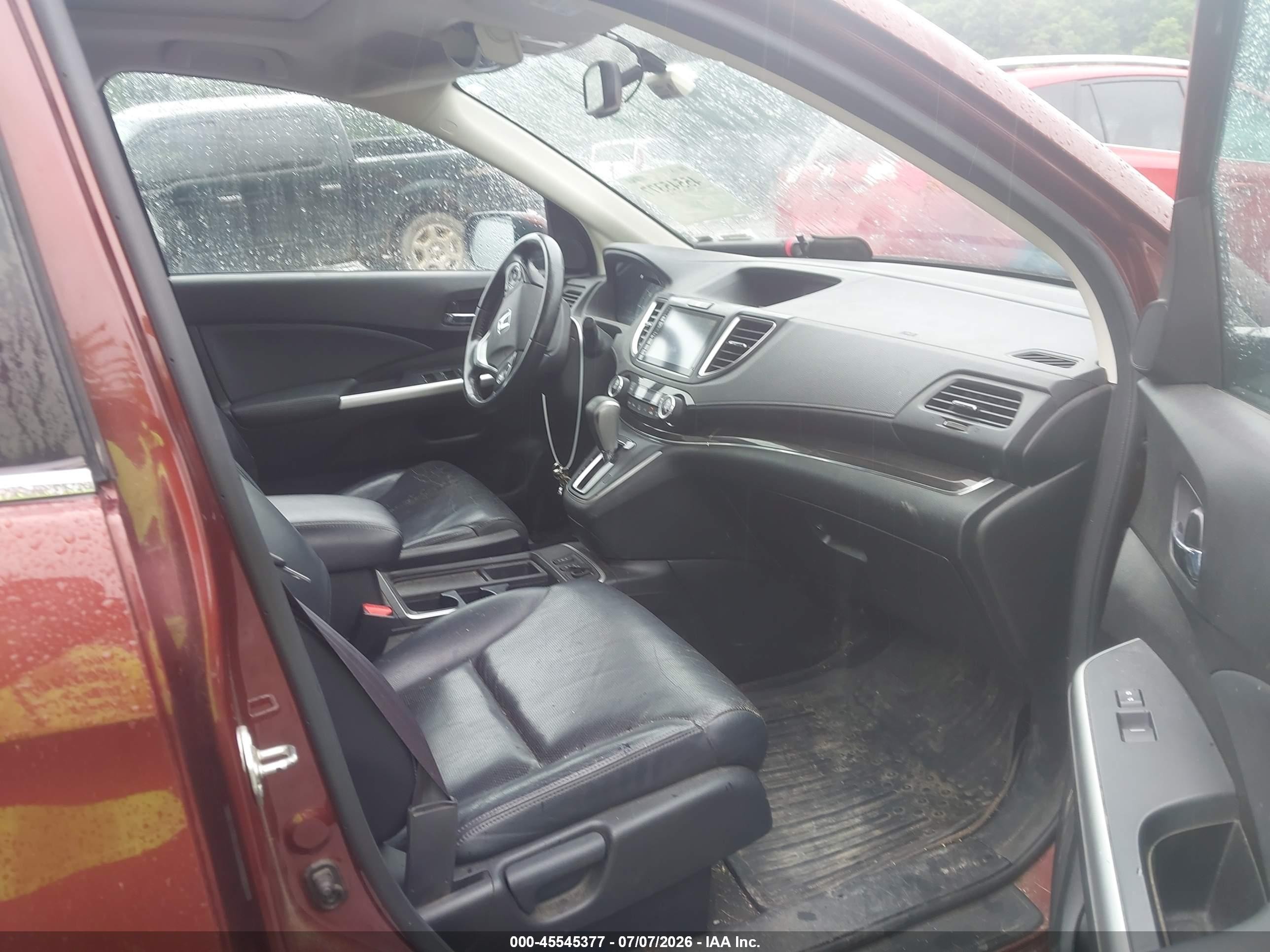 2015 Honda Cr-v Ex-l Maroon vin: 5J6RM4H71FL114854
