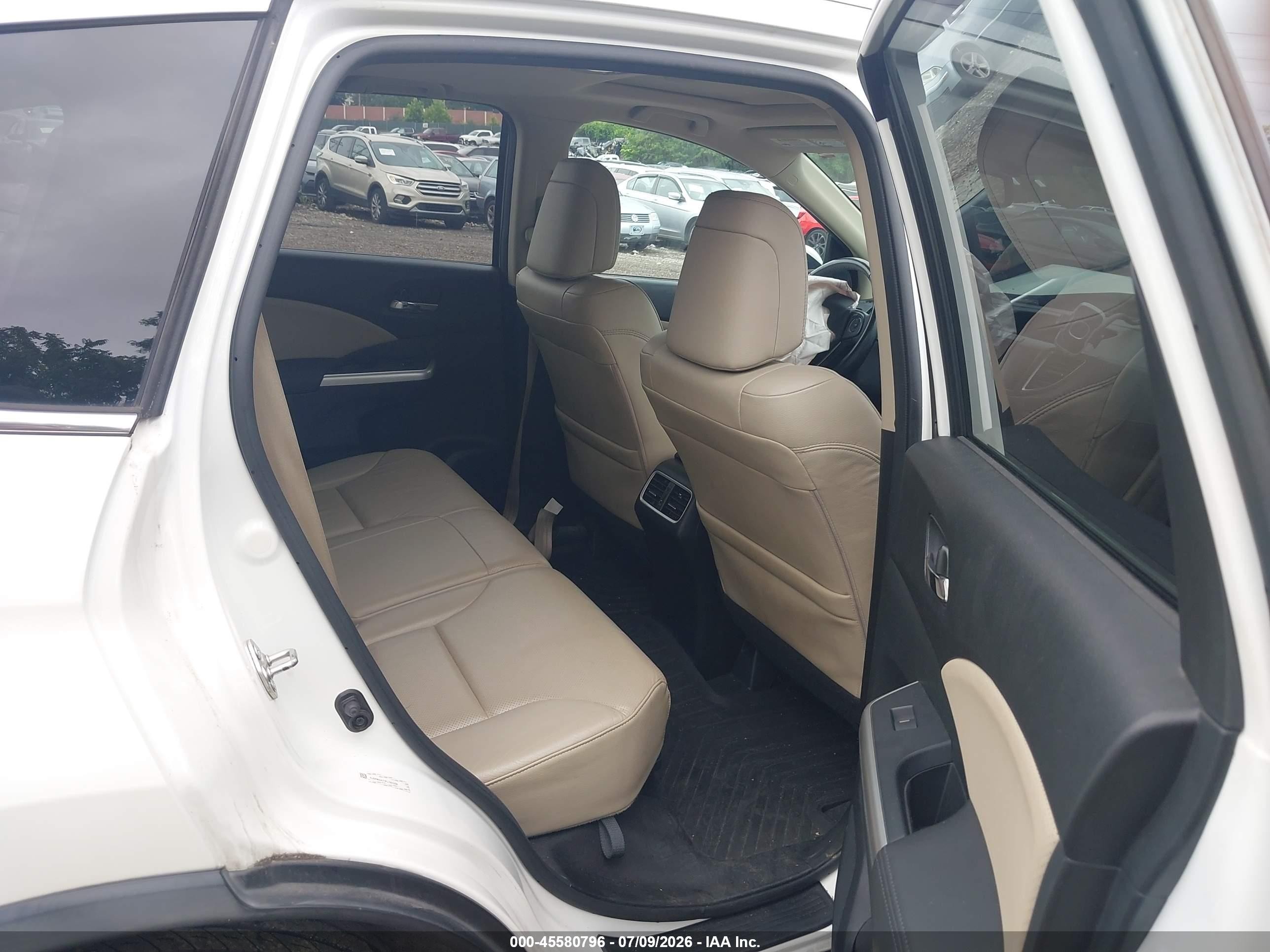 2015 Honda Cr-v Ex-l White vin: 5J6RM4H71FL126356