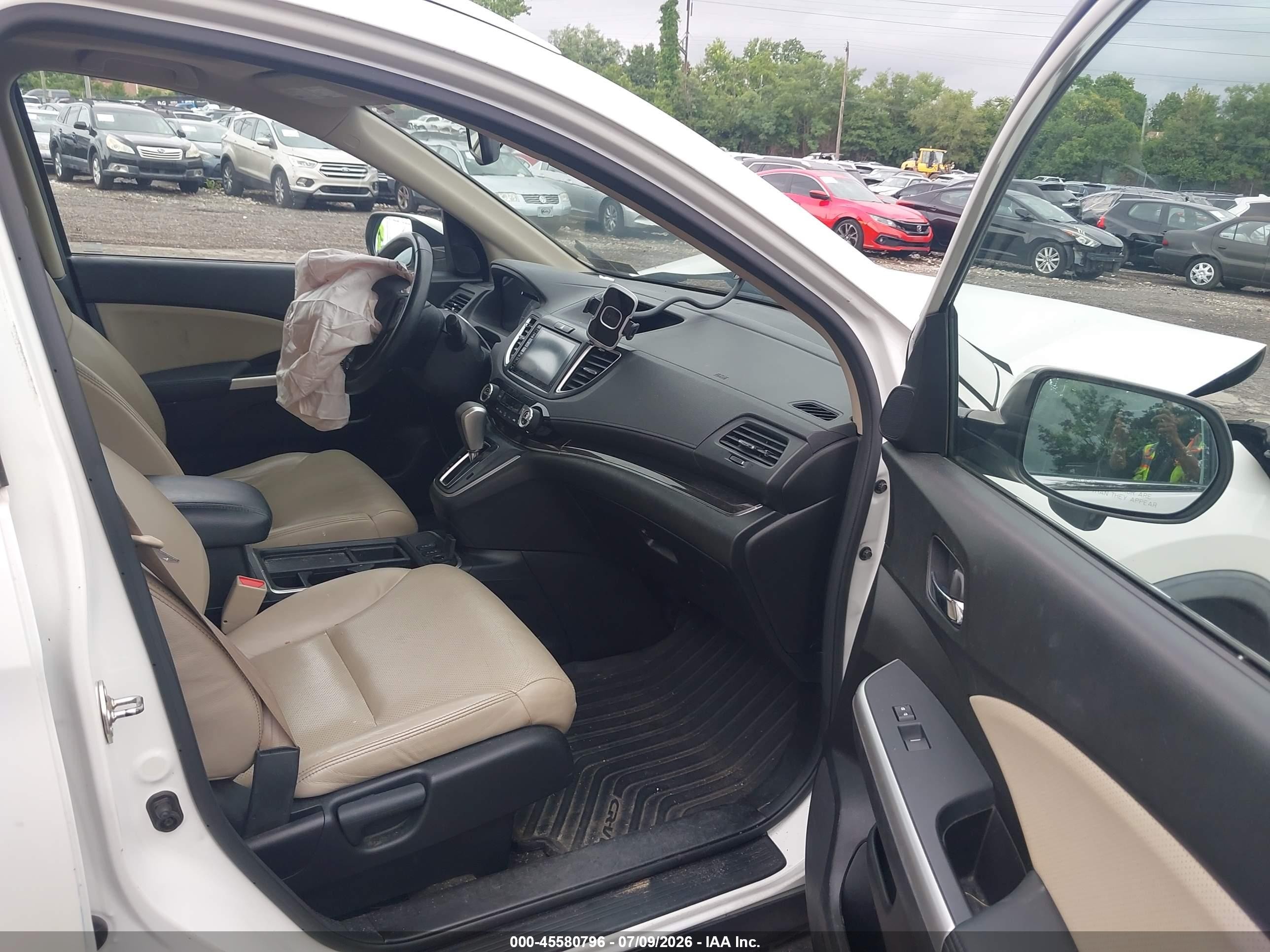 2015 Honda Cr-v Ex-l White vin: 5J6RM4H71FL126356