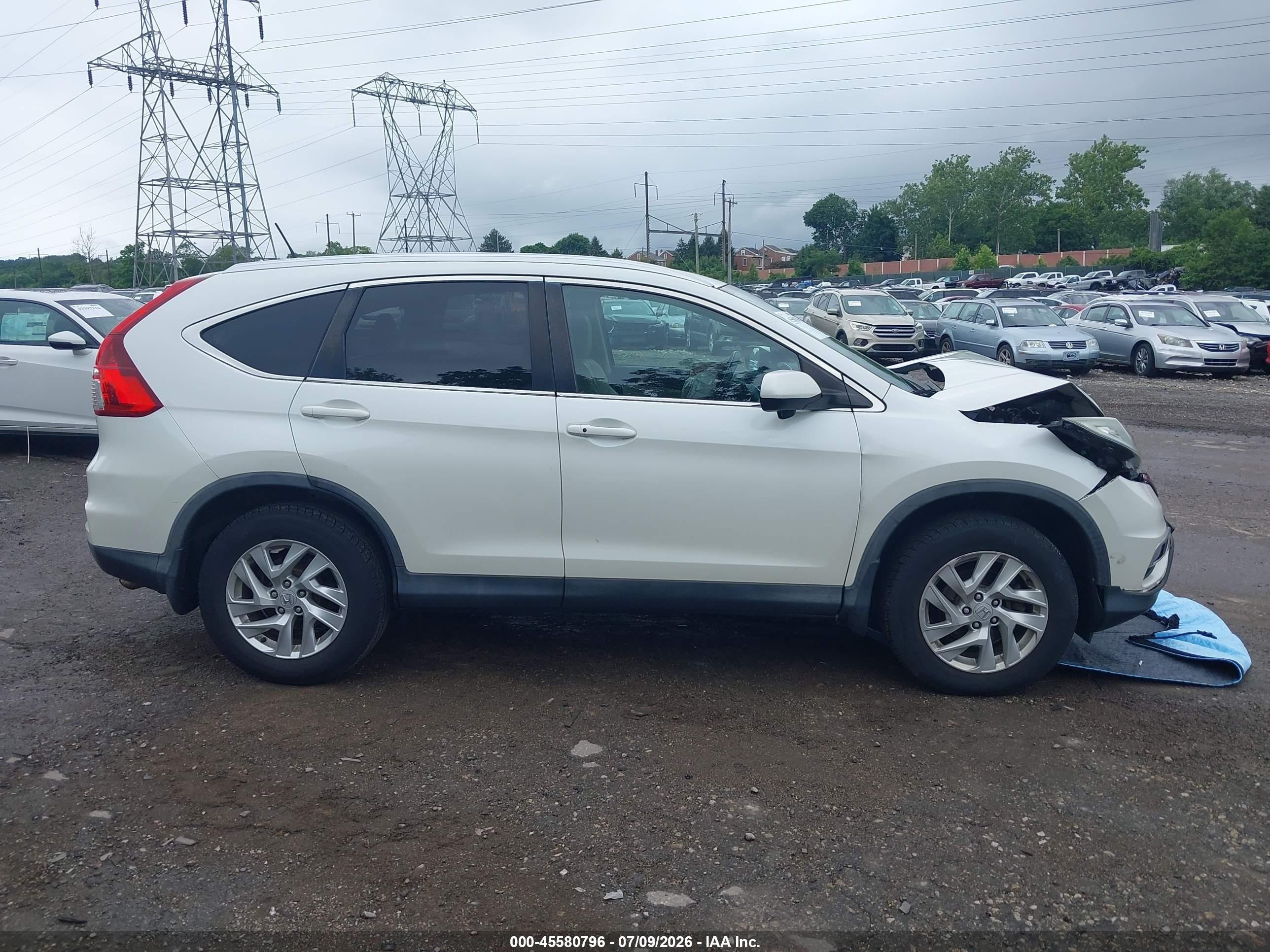 2015 Honda Cr-v Ex-l White vin: 5J6RM4H71FL126356