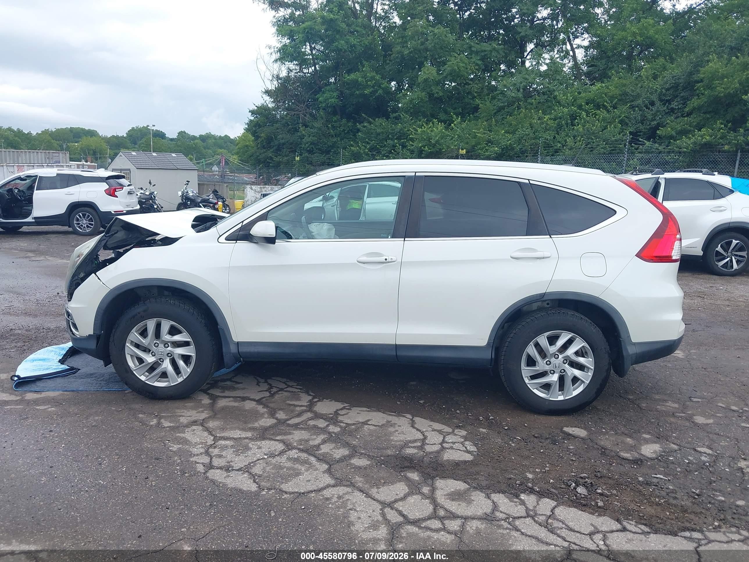 2015 Honda Cr-v Ex-l White vin: 5J6RM4H71FL126356