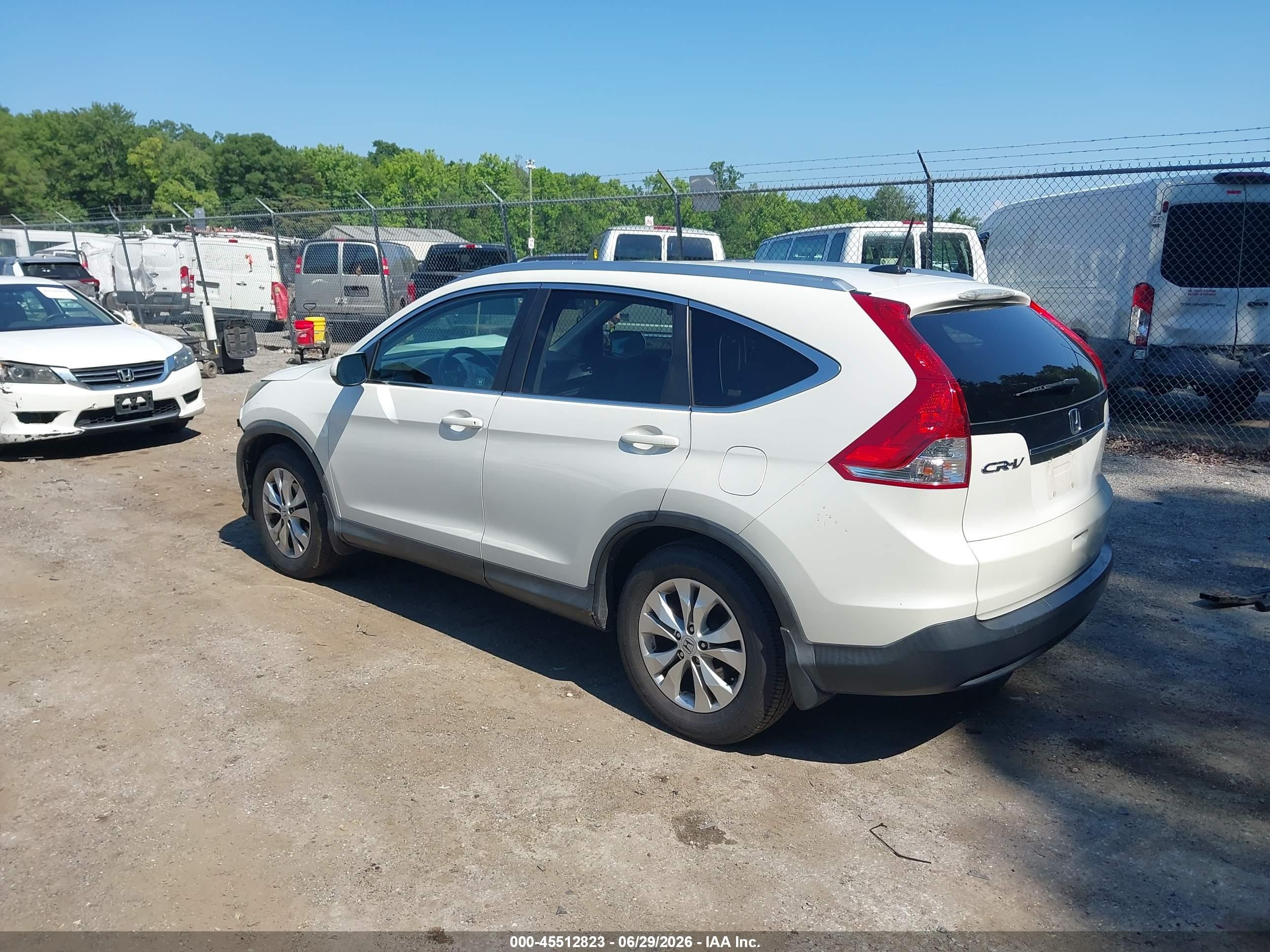 2012 Honda Cr-v Ex-l White vin: 5J6RM4H72CL006755
