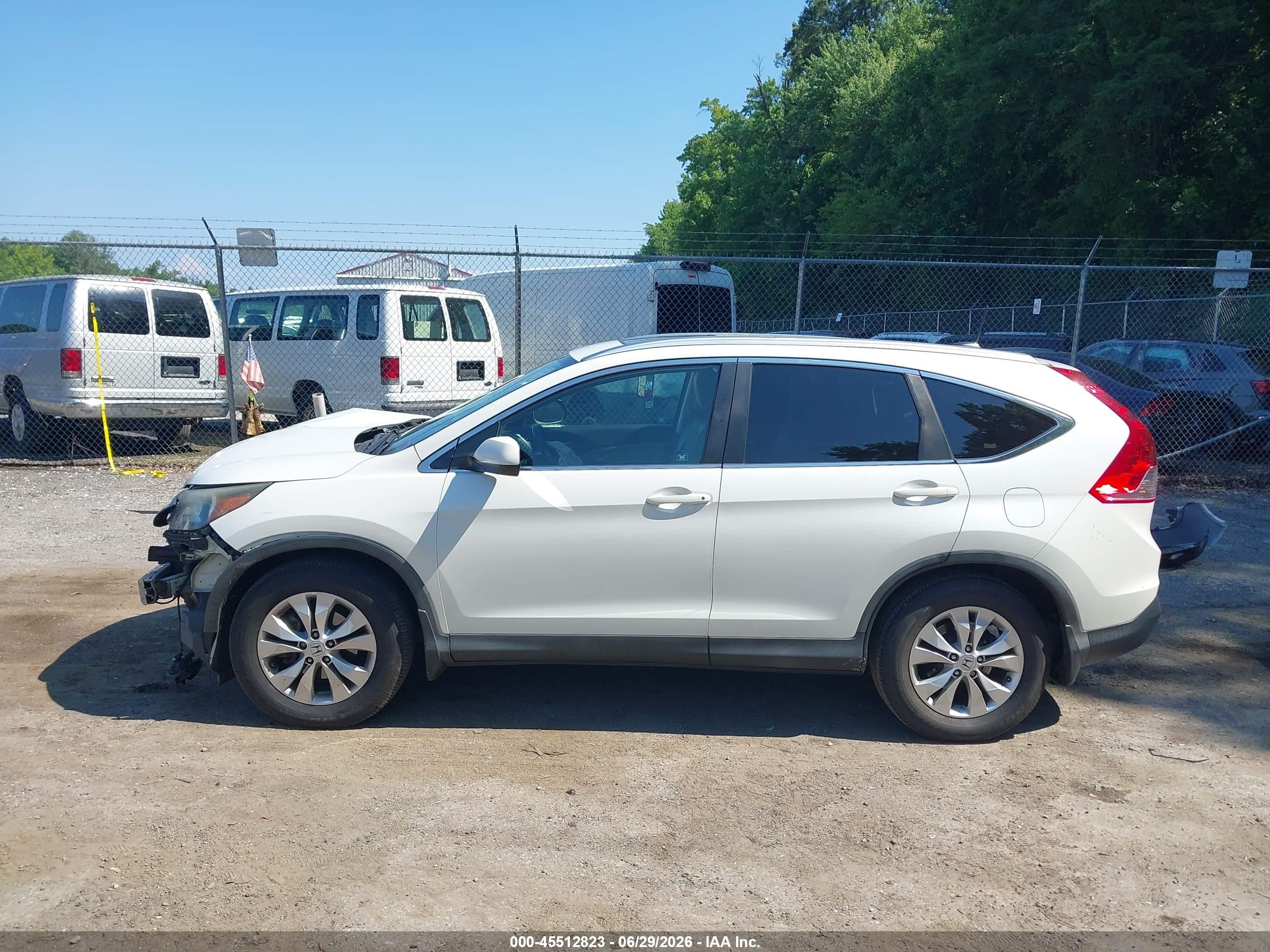 2012 Honda Cr-v Ex-l White vin: 5J6RM4H72CL006755