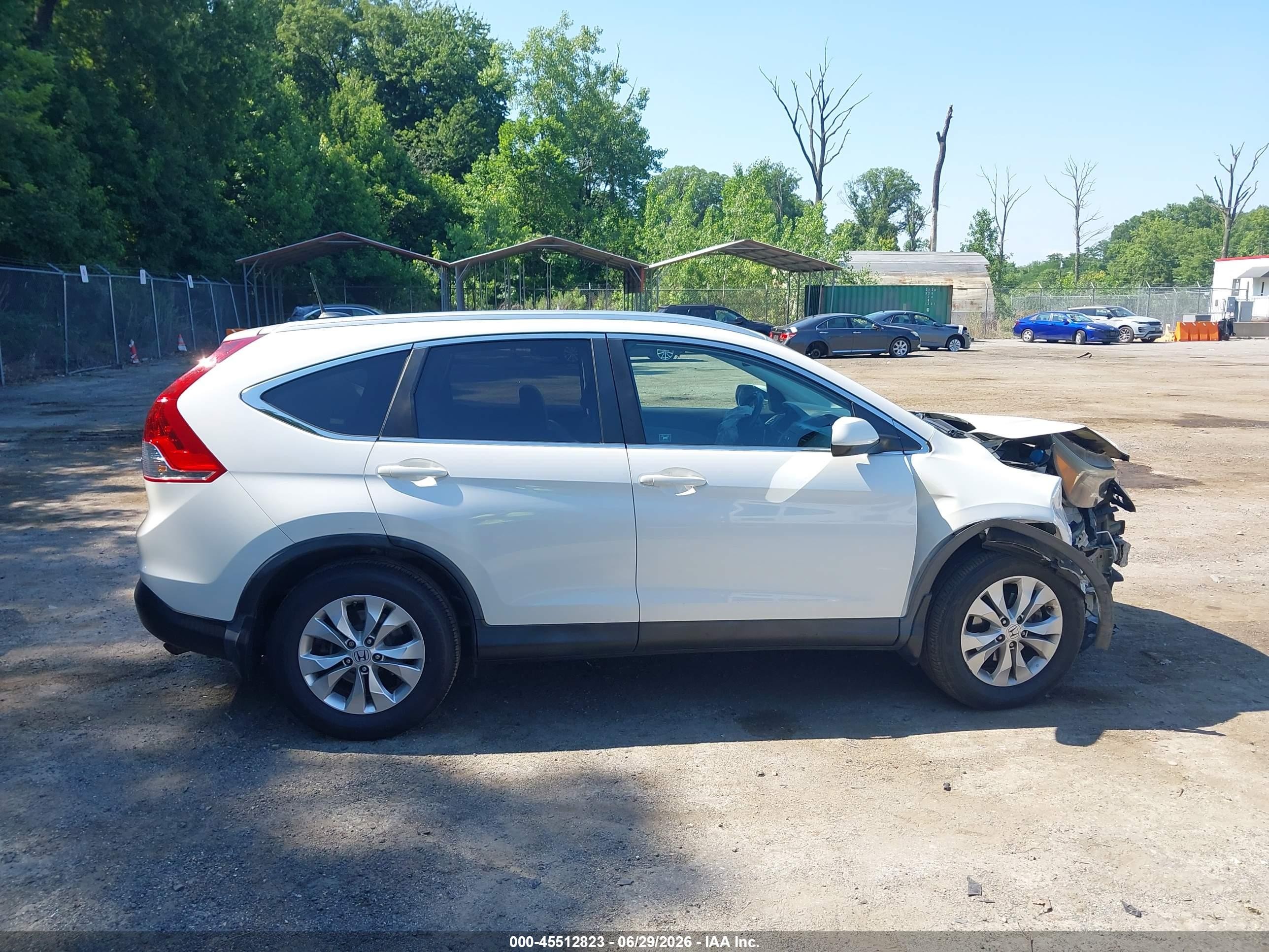 2012 Honda Cr-v Ex-l White vin: 5J6RM4H72CL006755