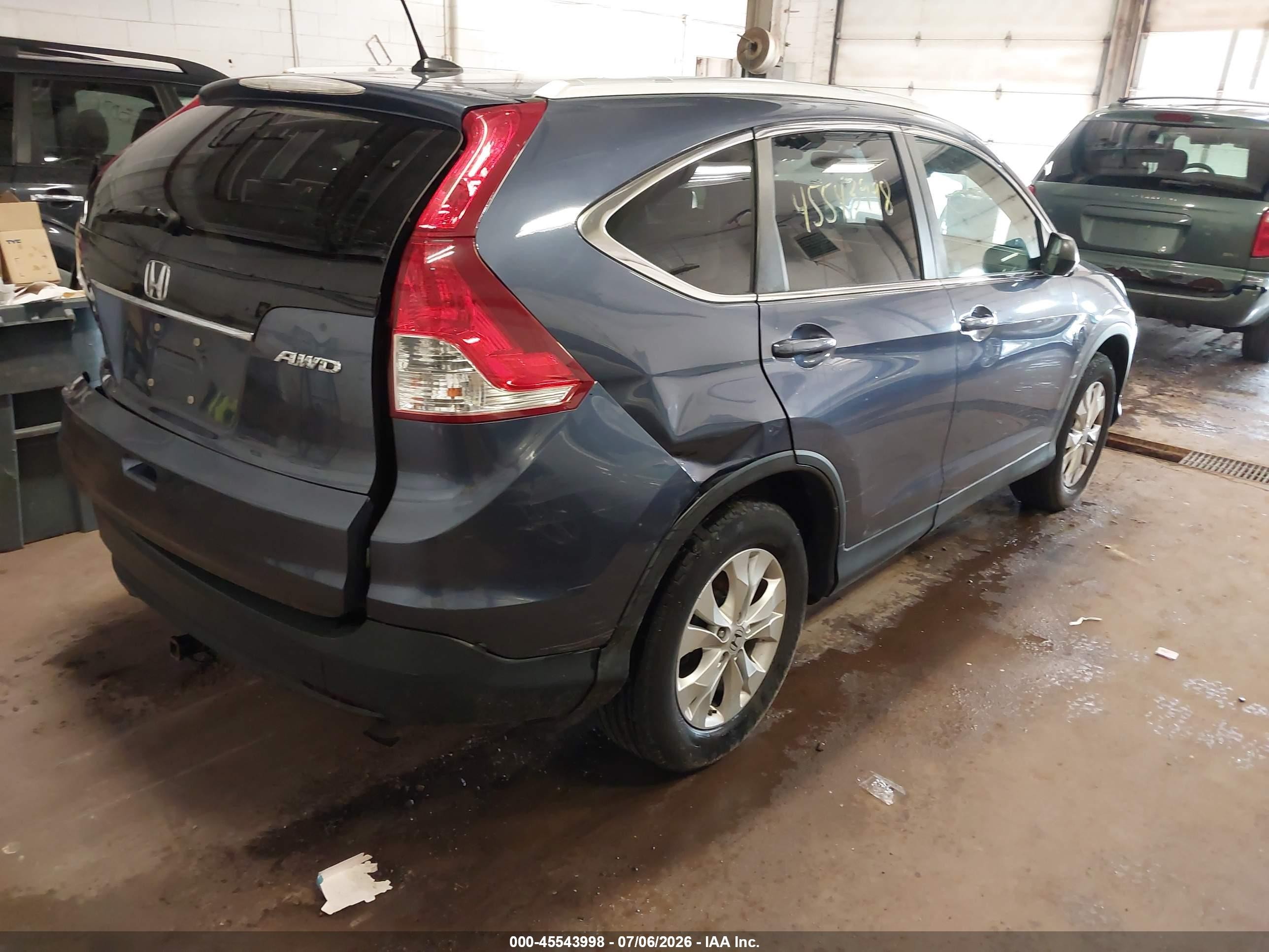 2012 Honda Cr-v Ex-l Blue vin: 5J6RM4H72CL017304