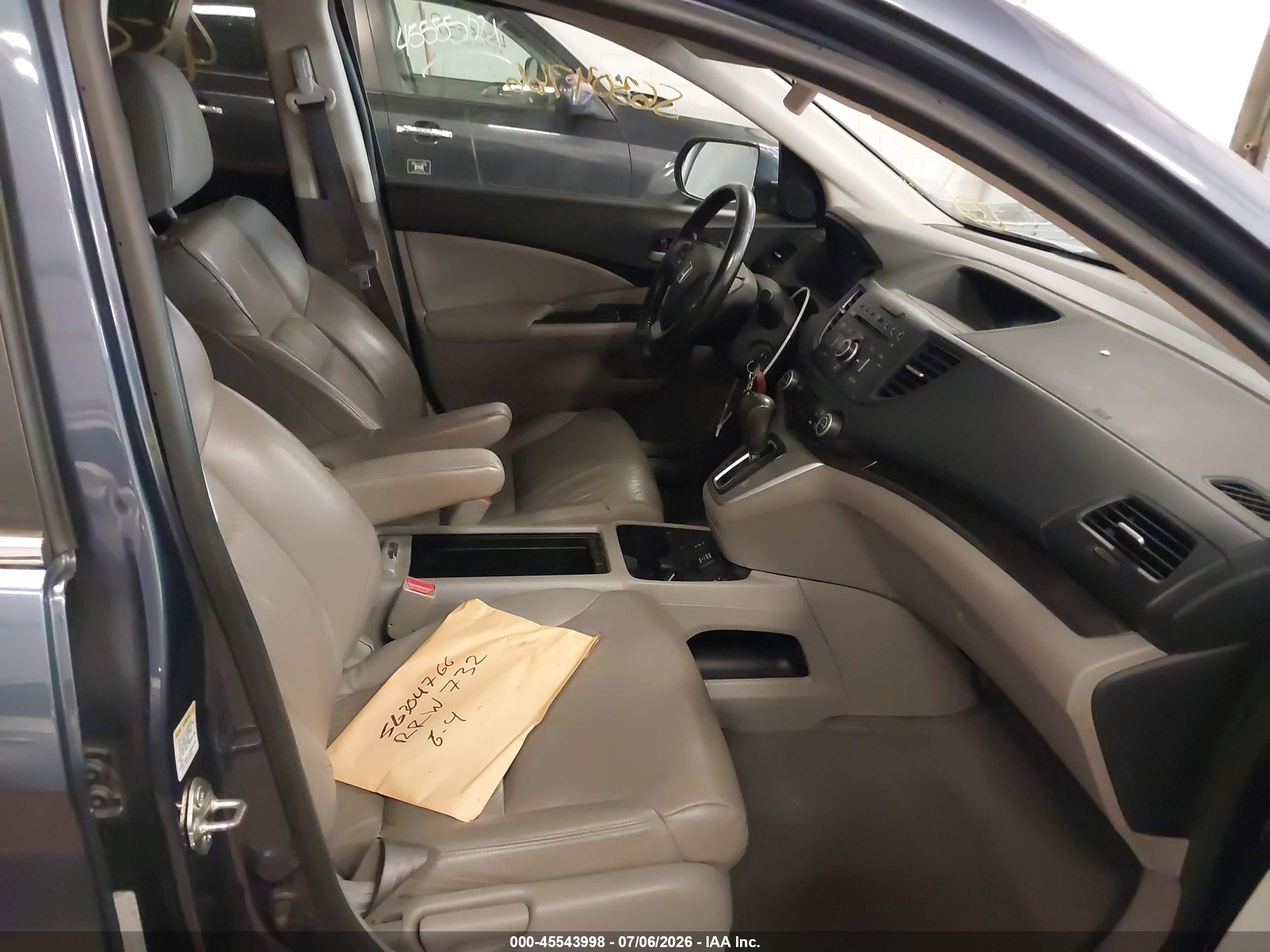 2012 Honda Cr-v Ex-l Blue vin: 5J6RM4H72CL017304