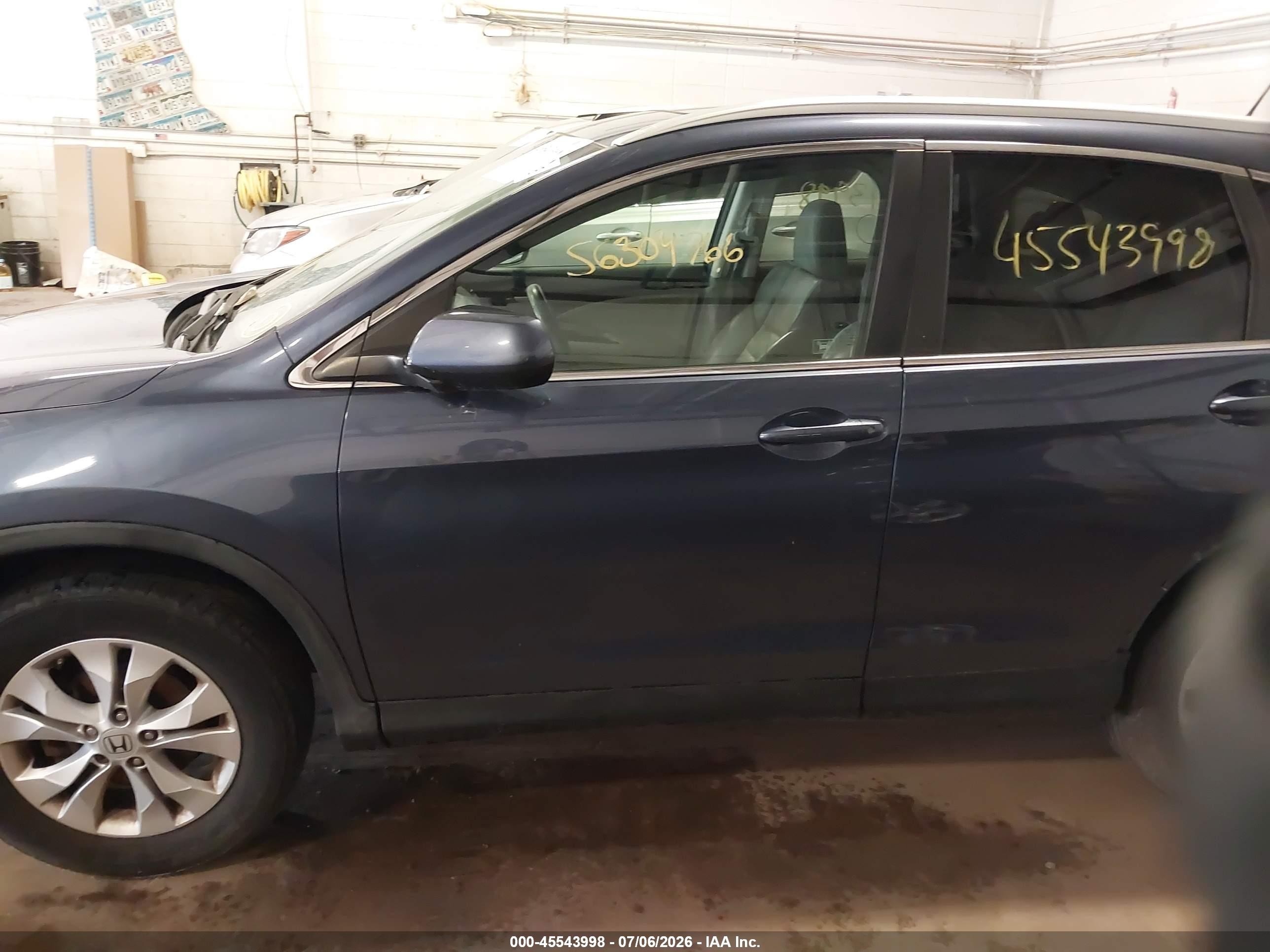 2012 Honda Cr-v Ex-l Blue vin: 5J6RM4H72CL017304