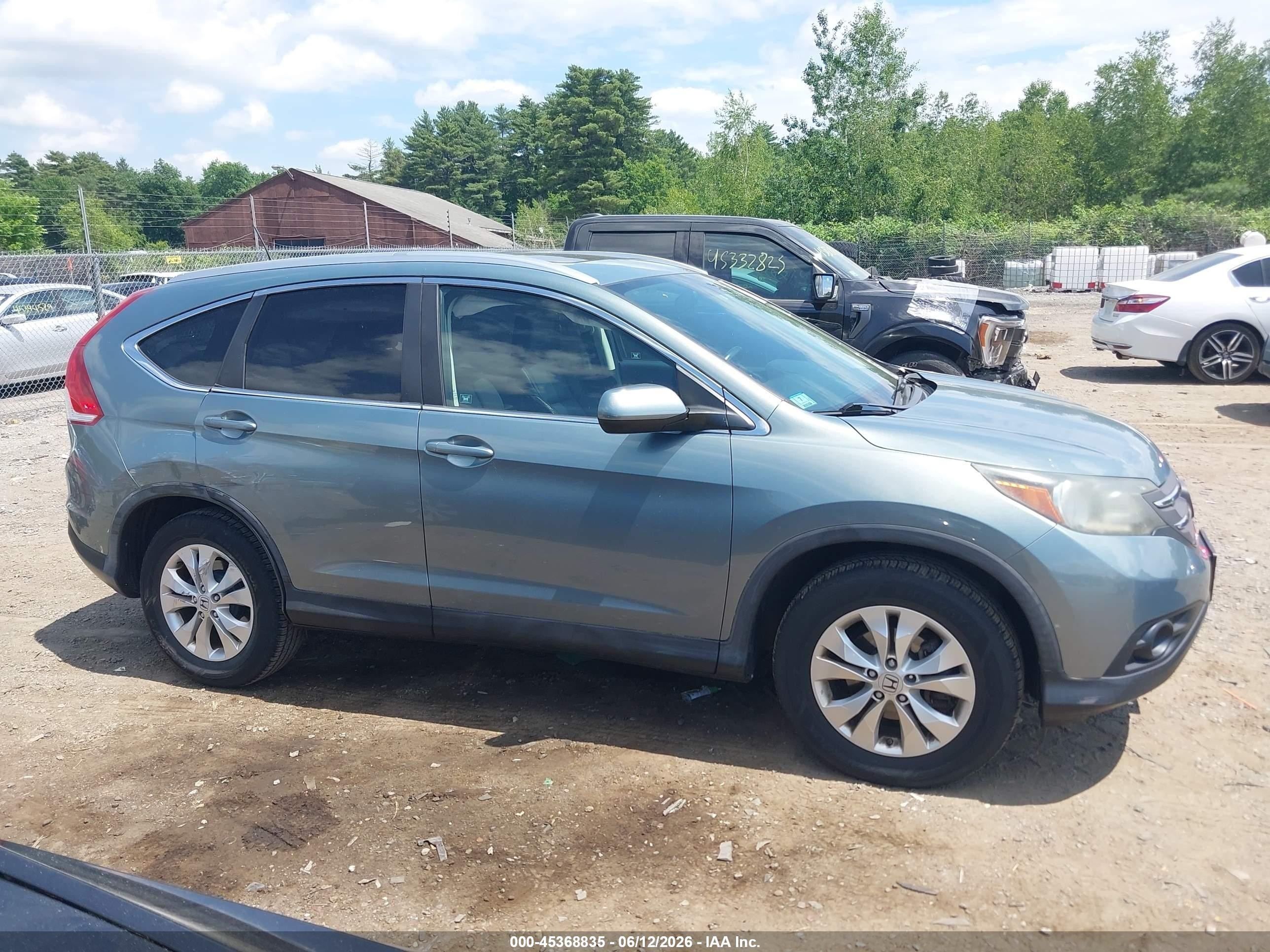 2012 Honda Cr-v Ex-l Turquoise vin: 5J6RM4H72CL019196