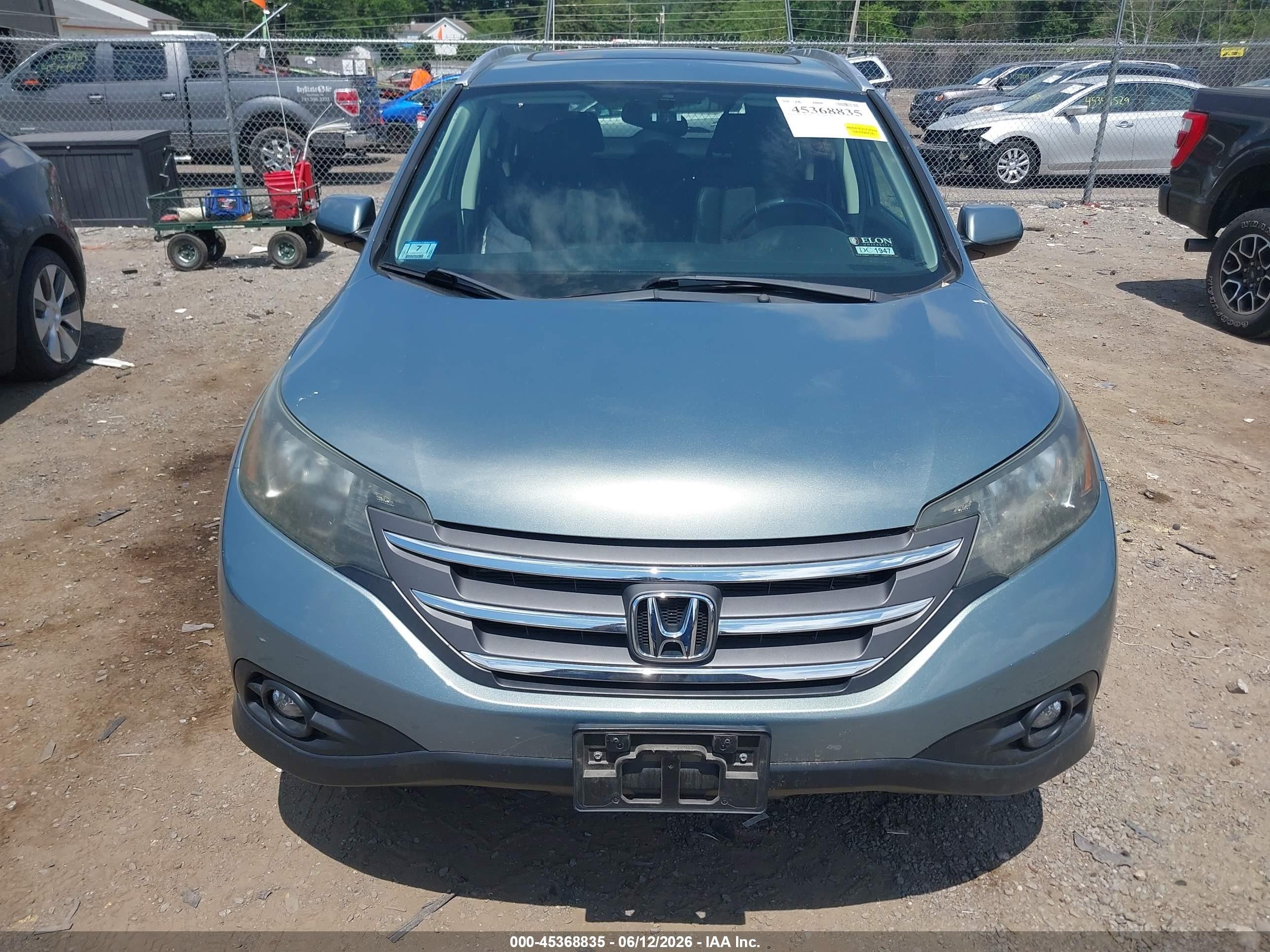 2012 Honda Cr-v Ex-l Turquoise vin: 5J6RM4H72CL019196