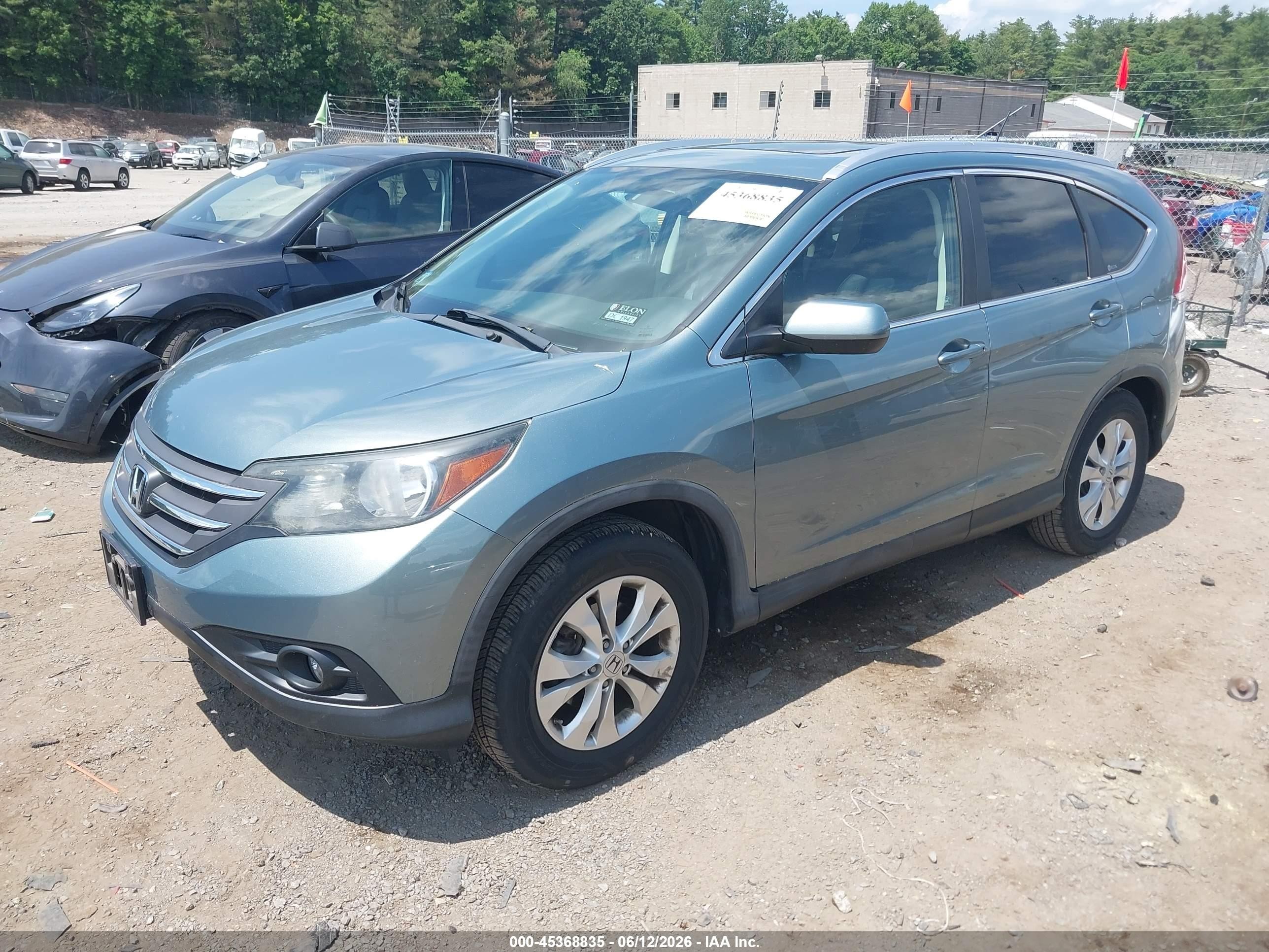 2012 Honda Cr-v Ex-l Turquoise vin: 5J6RM4H72CL019196