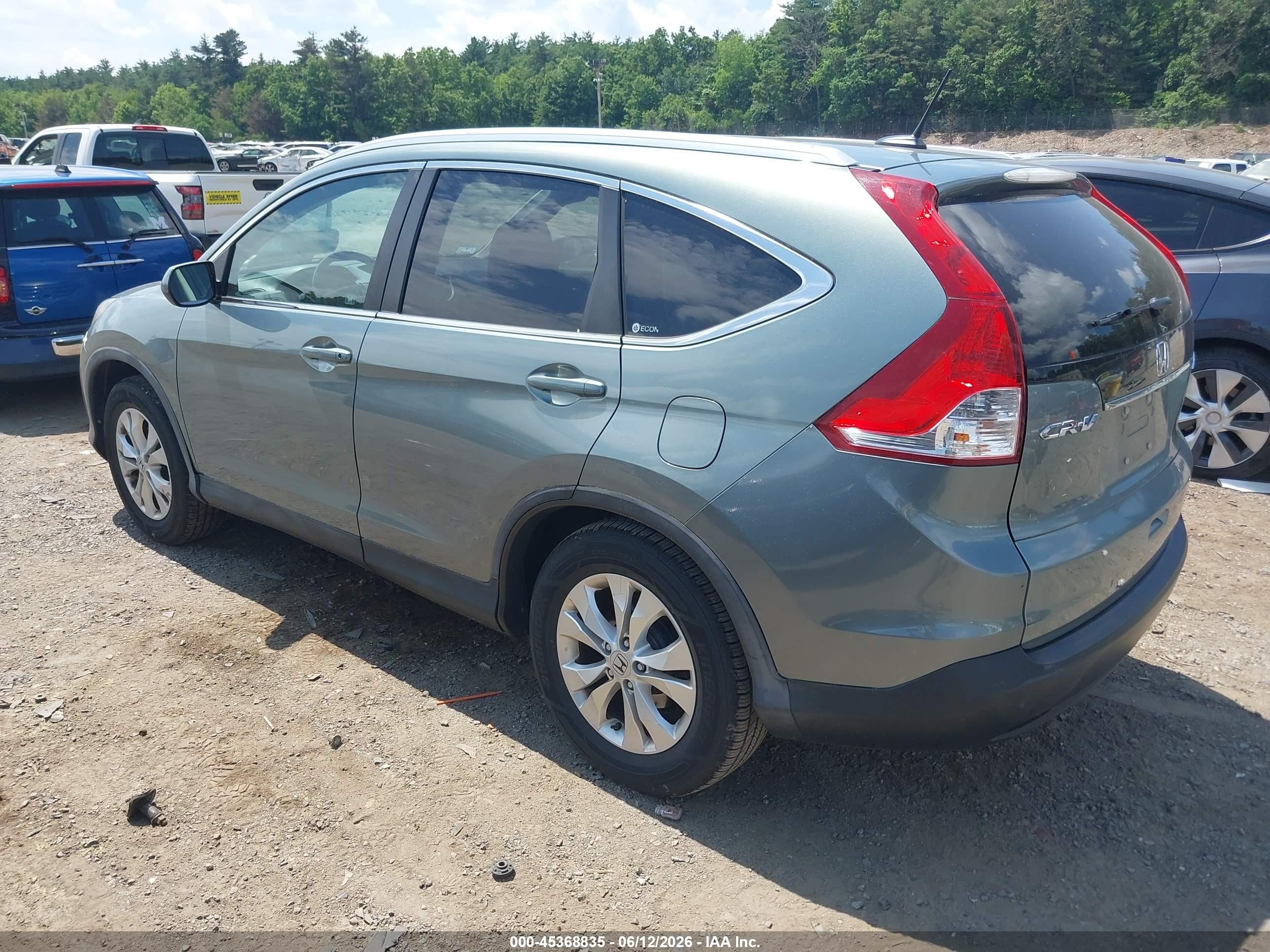 2012 Honda Cr-v Ex-l Turquoise vin: 5J6RM4H72CL019196