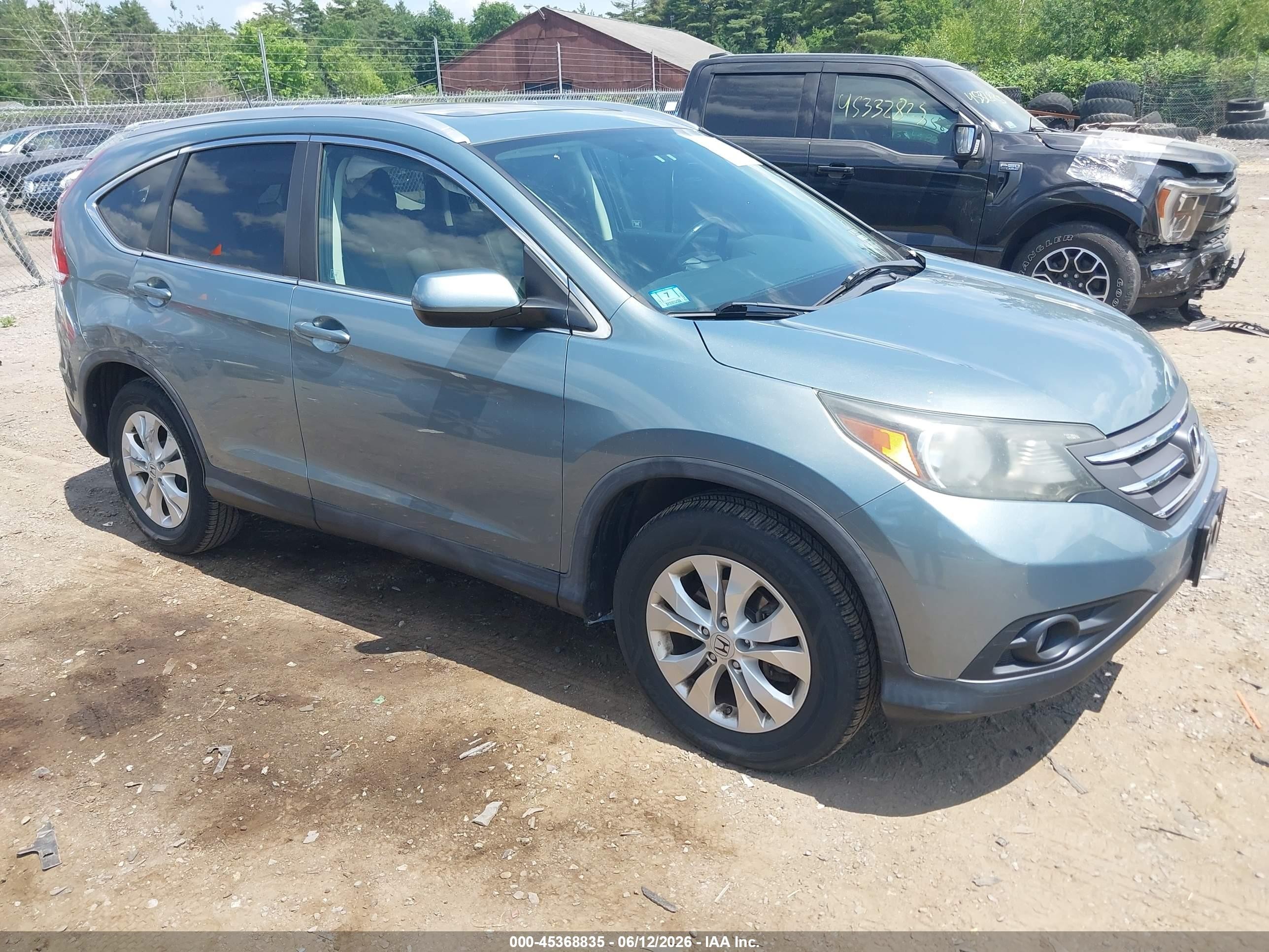 2012 Honda Cr-v Ex-l Turquoise vin: 5J6RM4H72CL019196