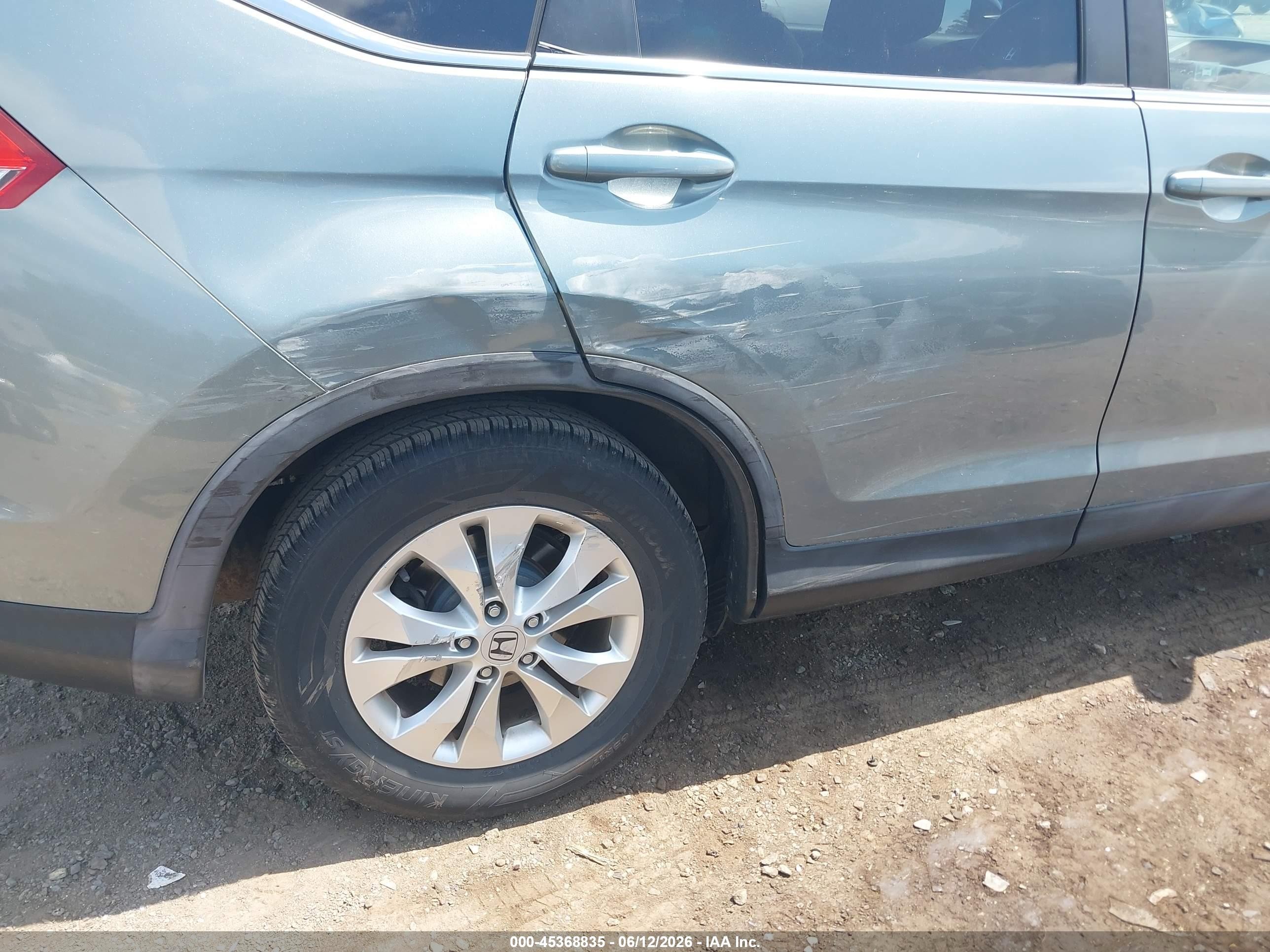 2012 Honda Cr-v Ex-l Turquoise vin: 5J6RM4H72CL019196