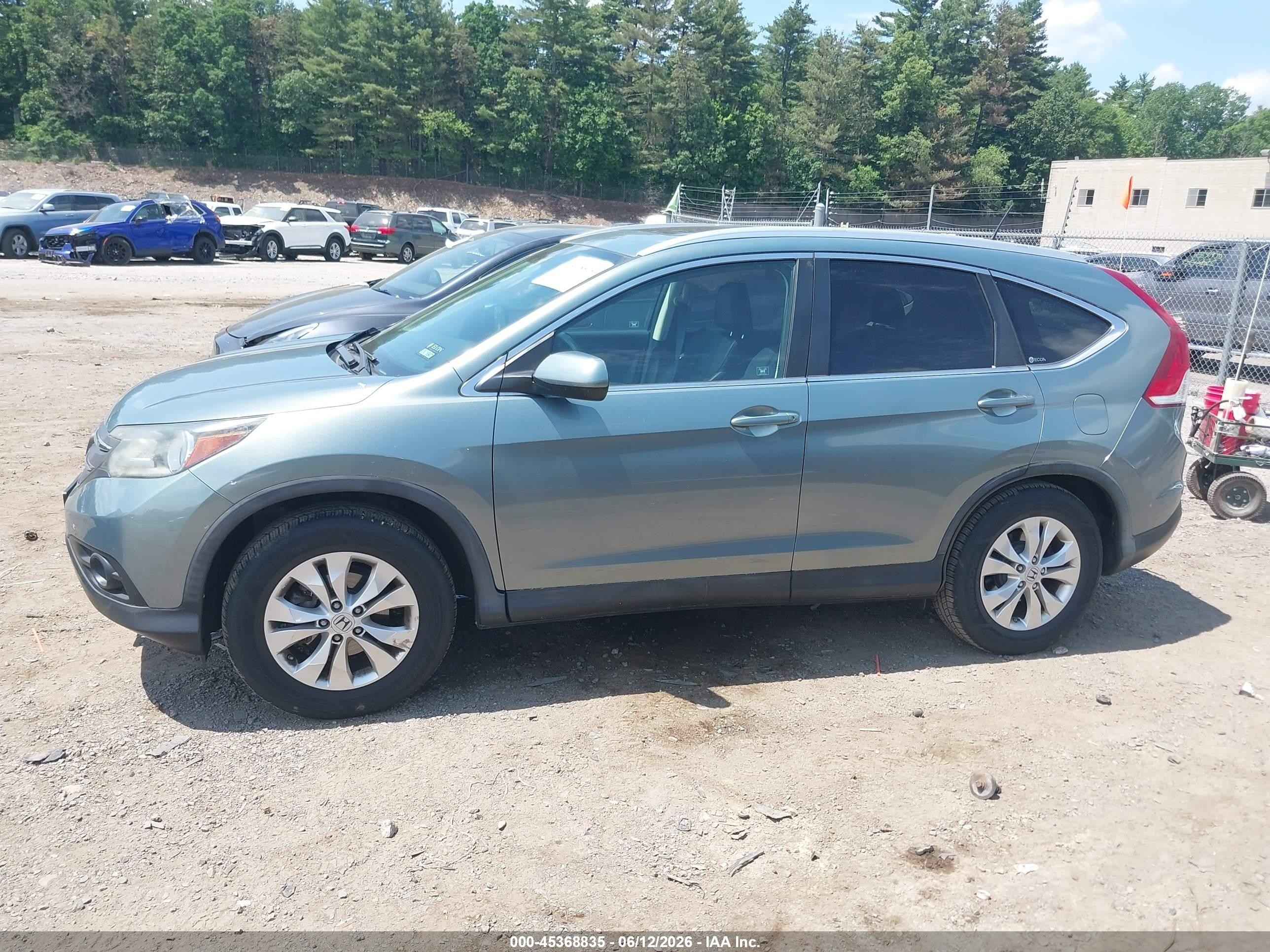 2012 Honda Cr-v Ex-l Turquoise vin: 5J6RM4H72CL019196