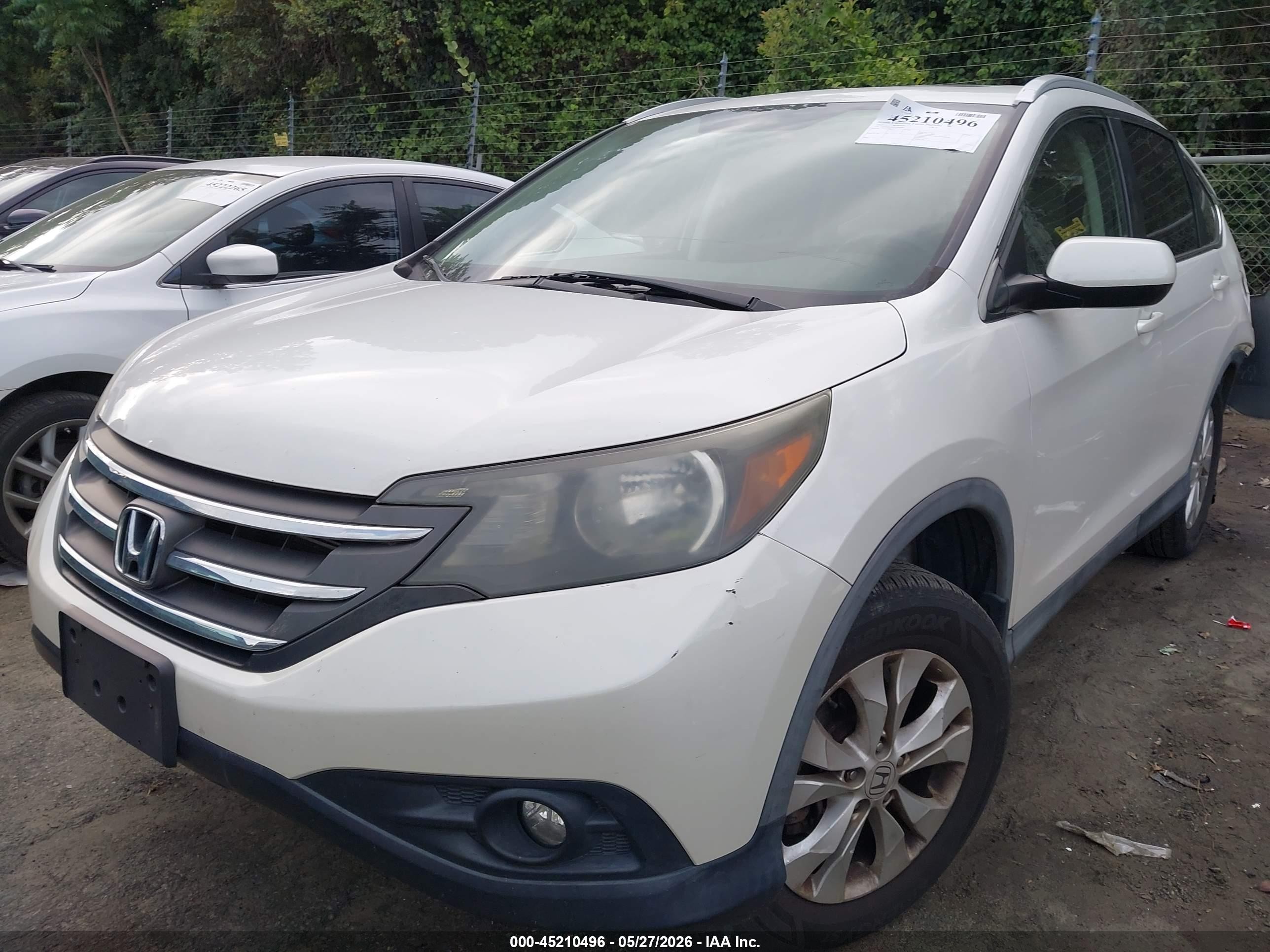 2012 Honda Cr-v Ex-l White vin: 5J6RM4H72CL040386