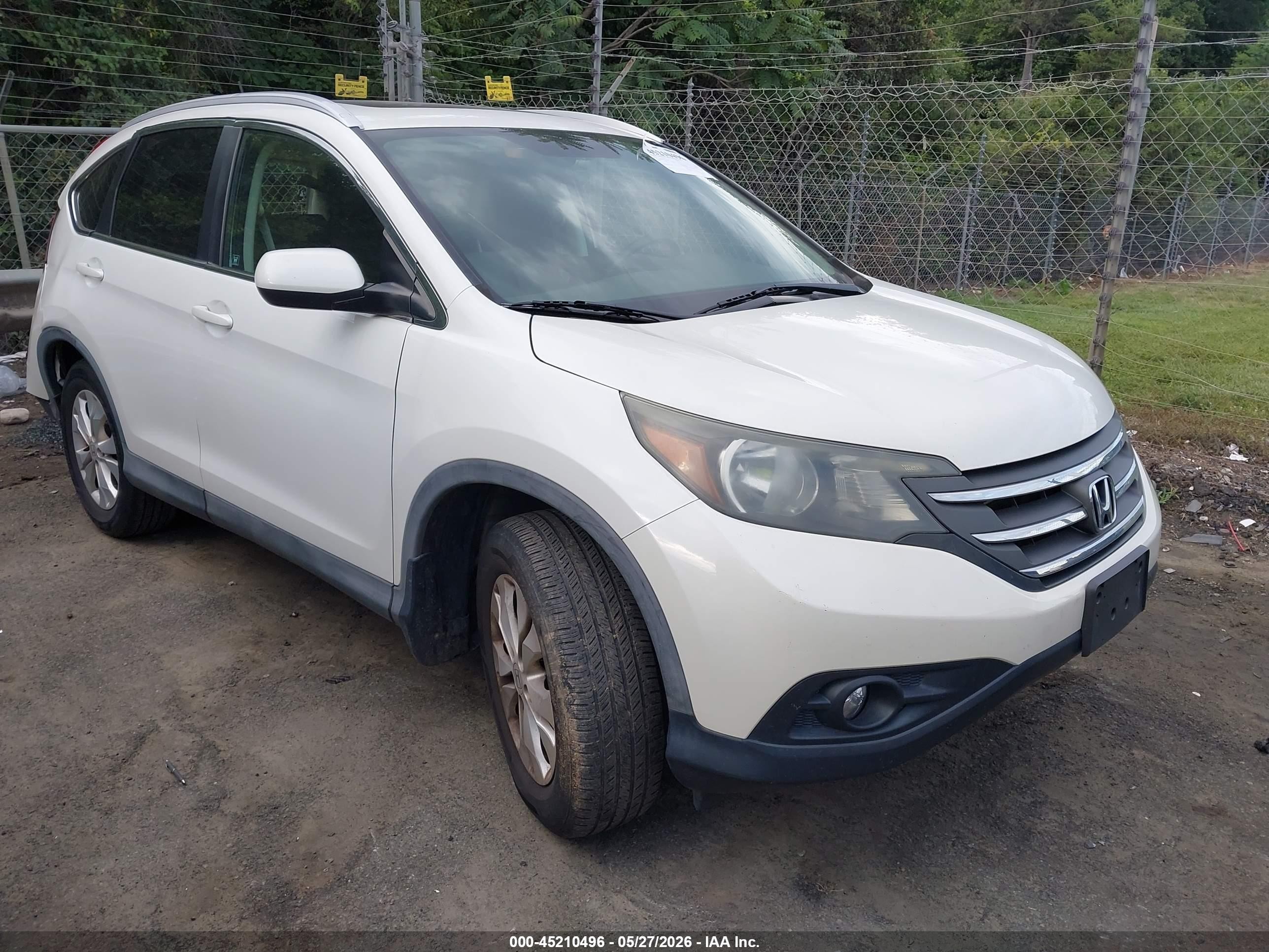 2012 Honda Cr-v Ex-l White vin: 5J6RM4H72CL040386