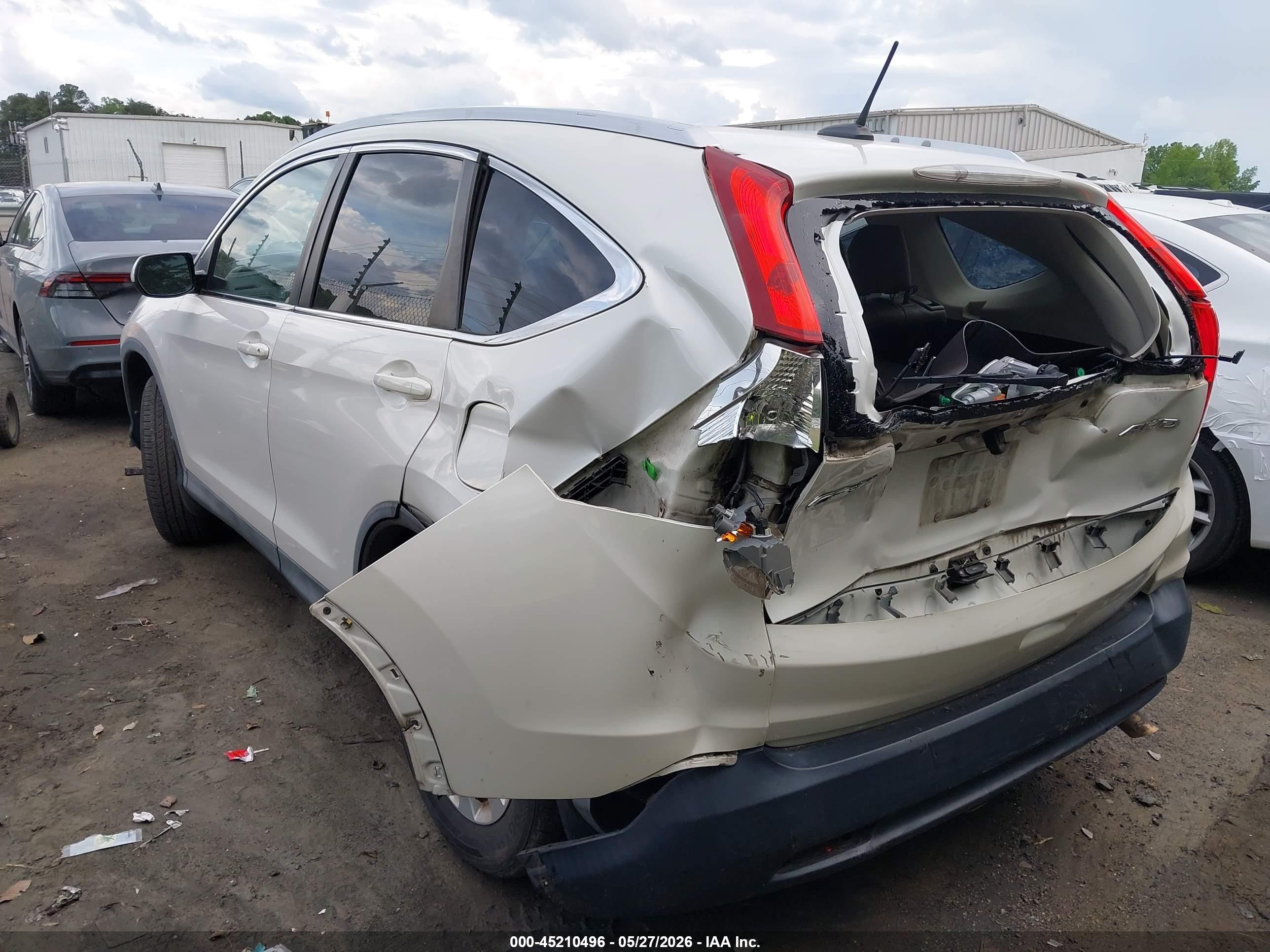 2012 Honda Cr-v Ex-l White vin: 5J6RM4H72CL040386