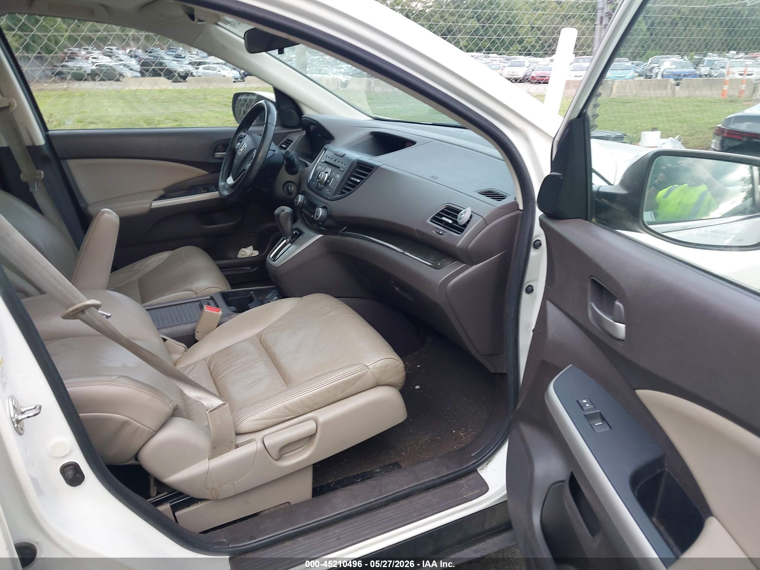 2012 Honda Cr-v Ex-l White vin: 5J6RM4H72CL040386