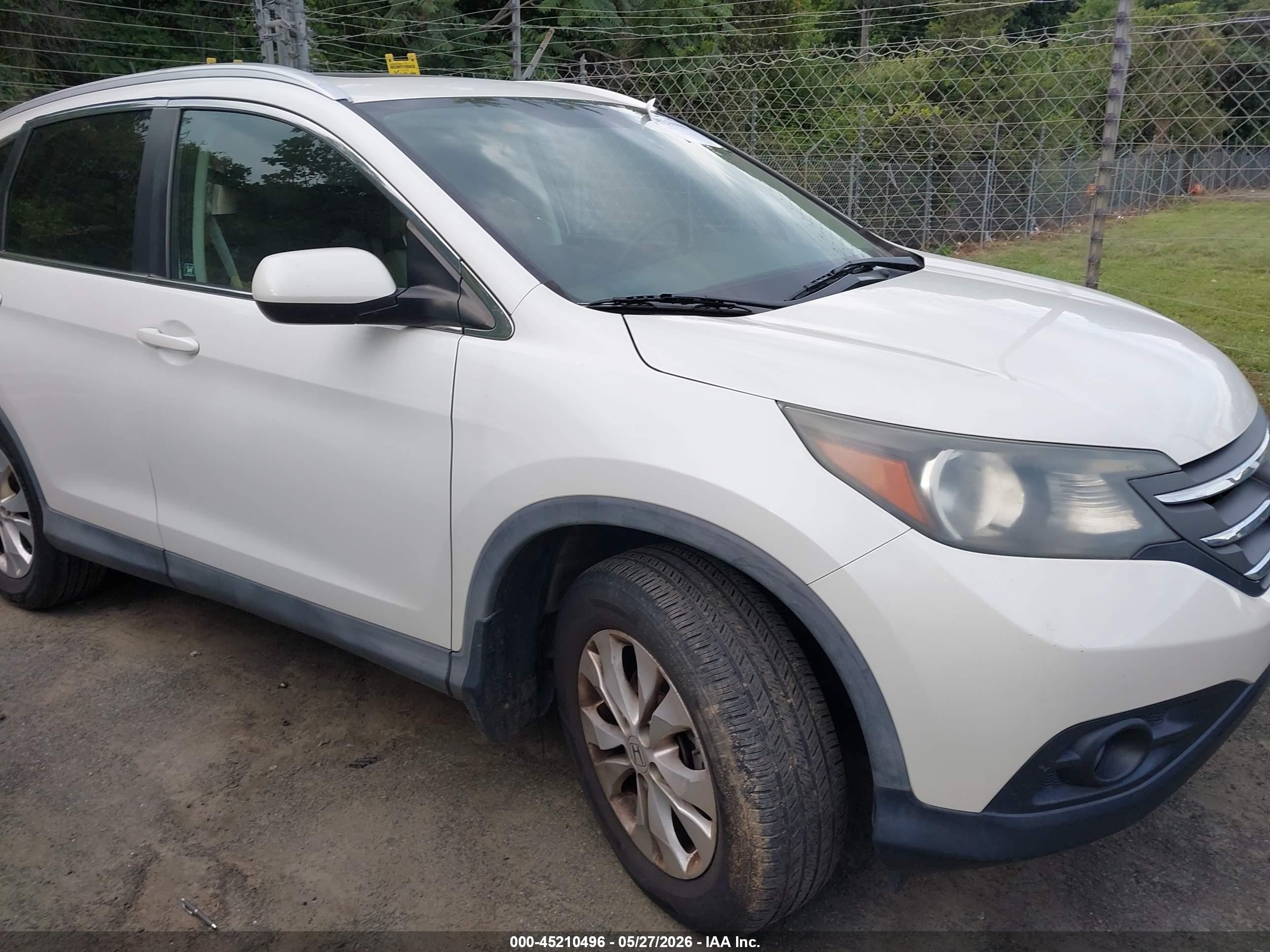 2012 Honda Cr-v Ex-l White vin: 5J6RM4H72CL040386
