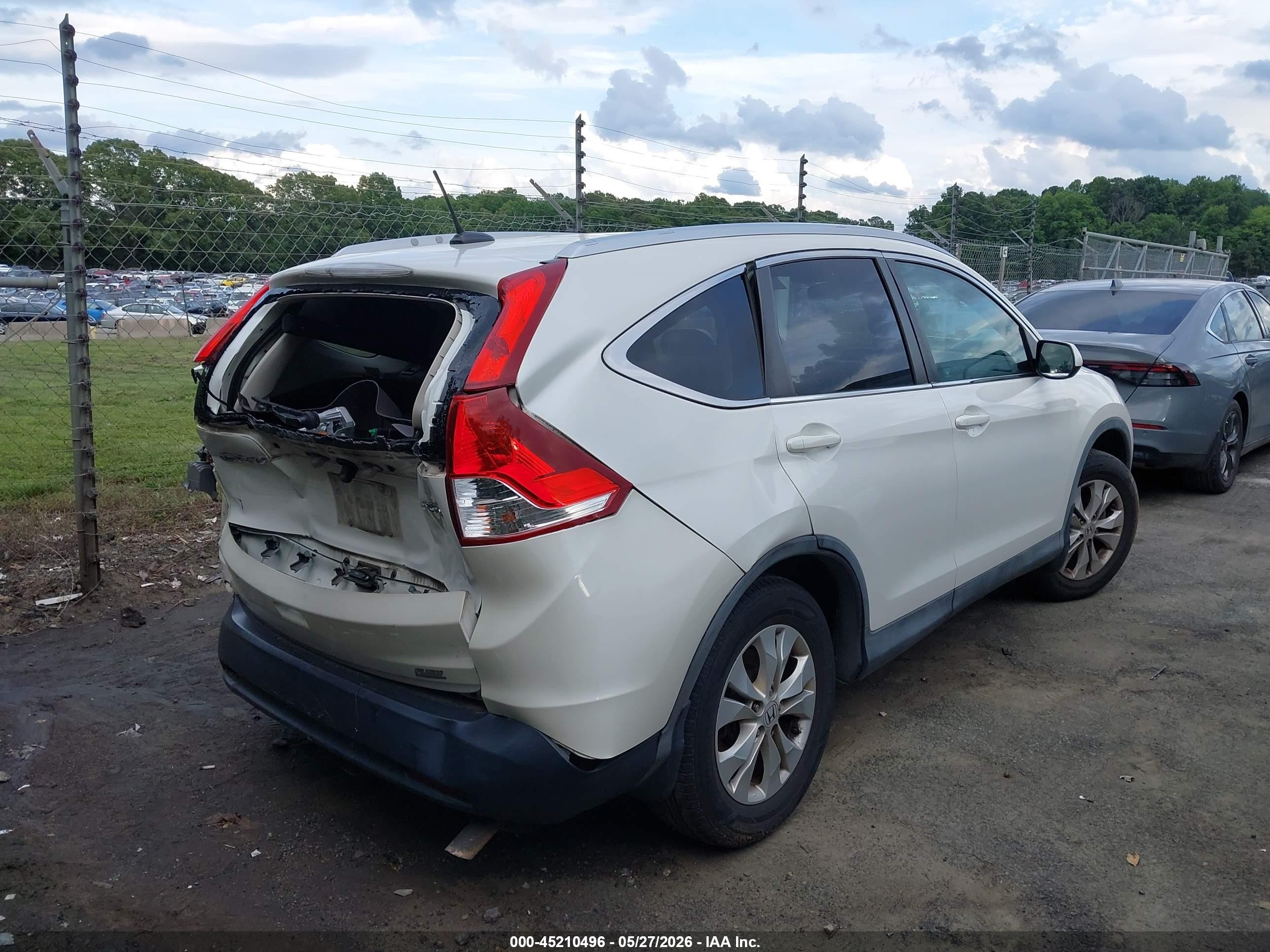 2012 Honda Cr-v Ex-l White vin: 5J6RM4H72CL040386