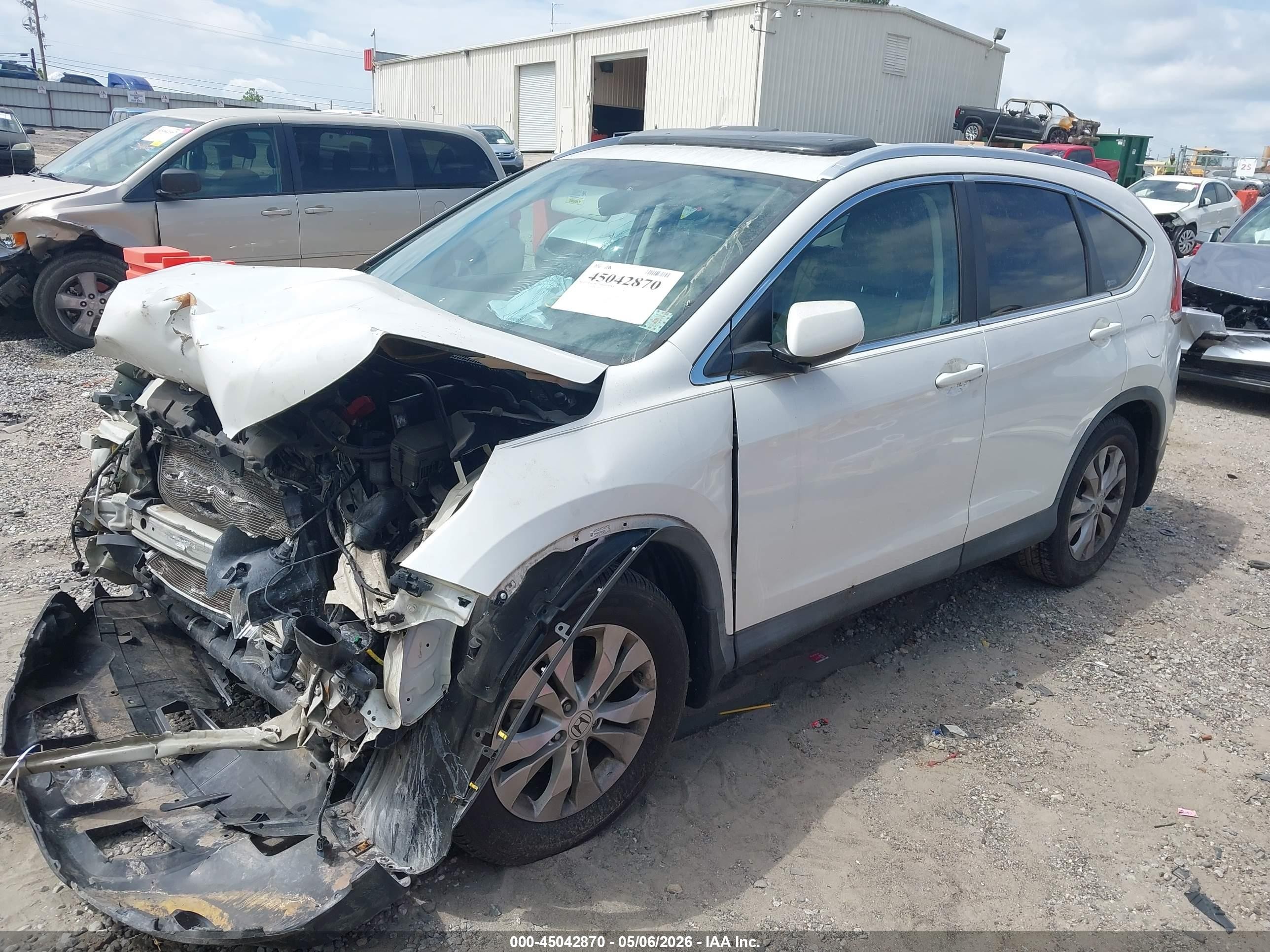 2012 Honda Cr-v Ex-l Белый vin: 5J6RM4H72CL060556