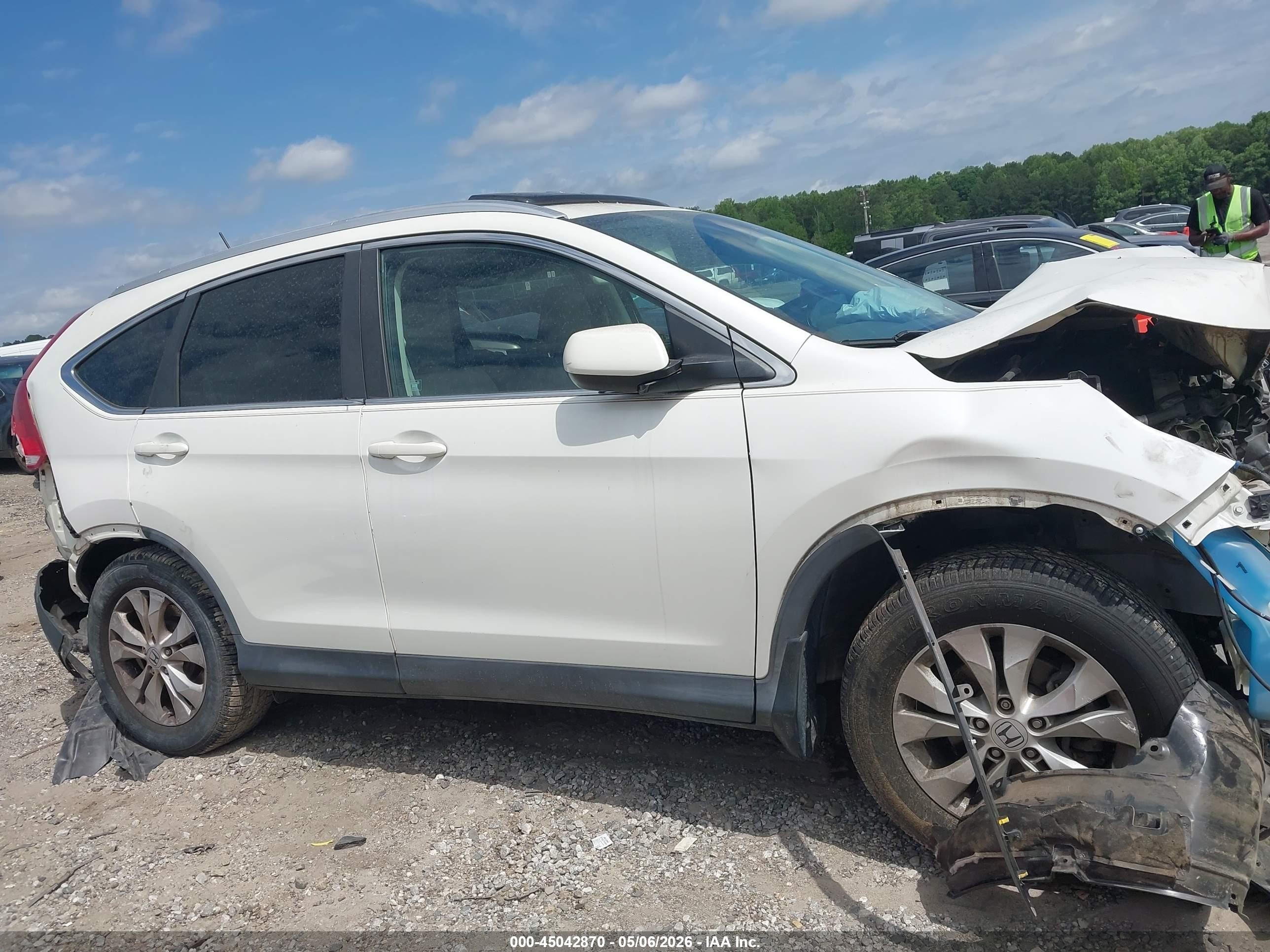 2012 Honda Cr-v Ex-l Белый vin: 5J6RM4H72CL060556