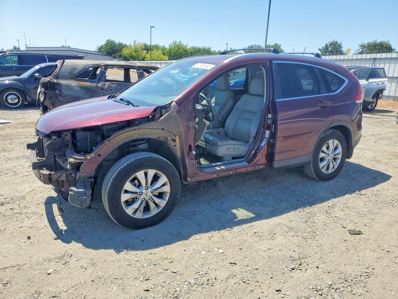 2013 Honda Cr-v Exl Burgundy vin: 5J6RM4H72DL001881