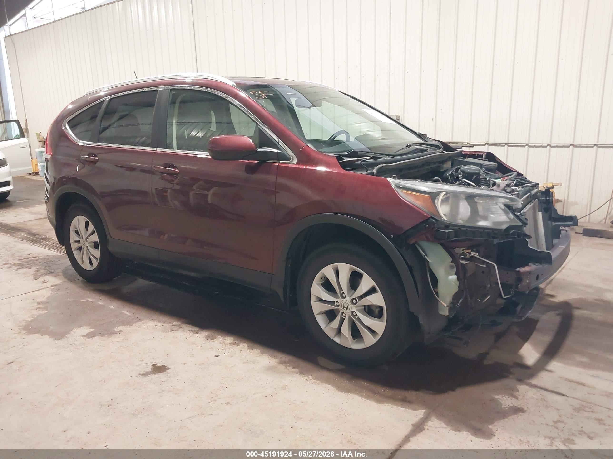 2013 Honda Cr-v Ex-l Maroon vin: 5J6RM4H72DL035125