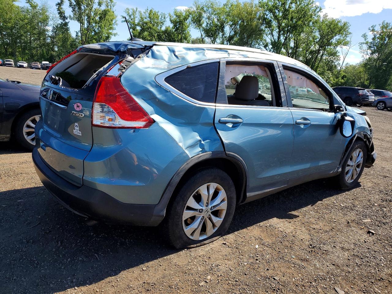 2013 Honda Cr-v Exl Blue vin: 5J6RM4H72DL048036
