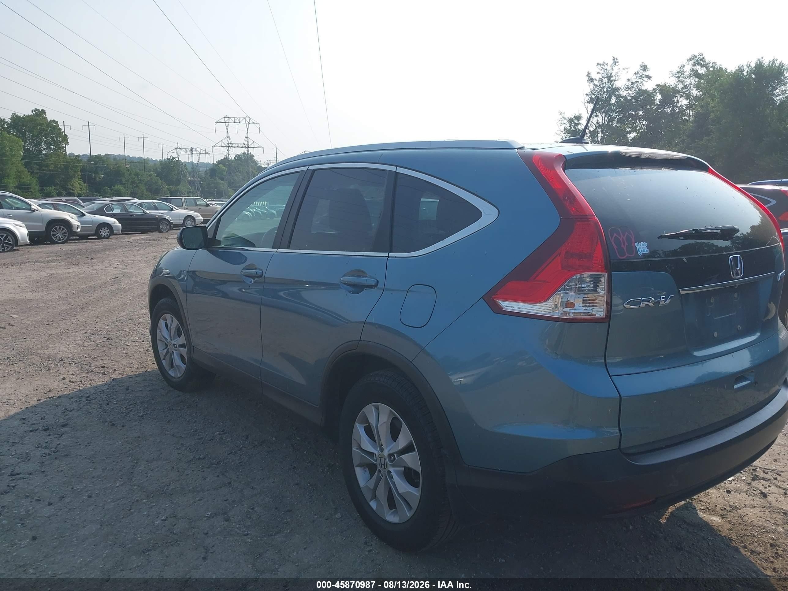 2013 Honda Cr-v Ex-l Blue vin: 5J6RM4H72DL076385