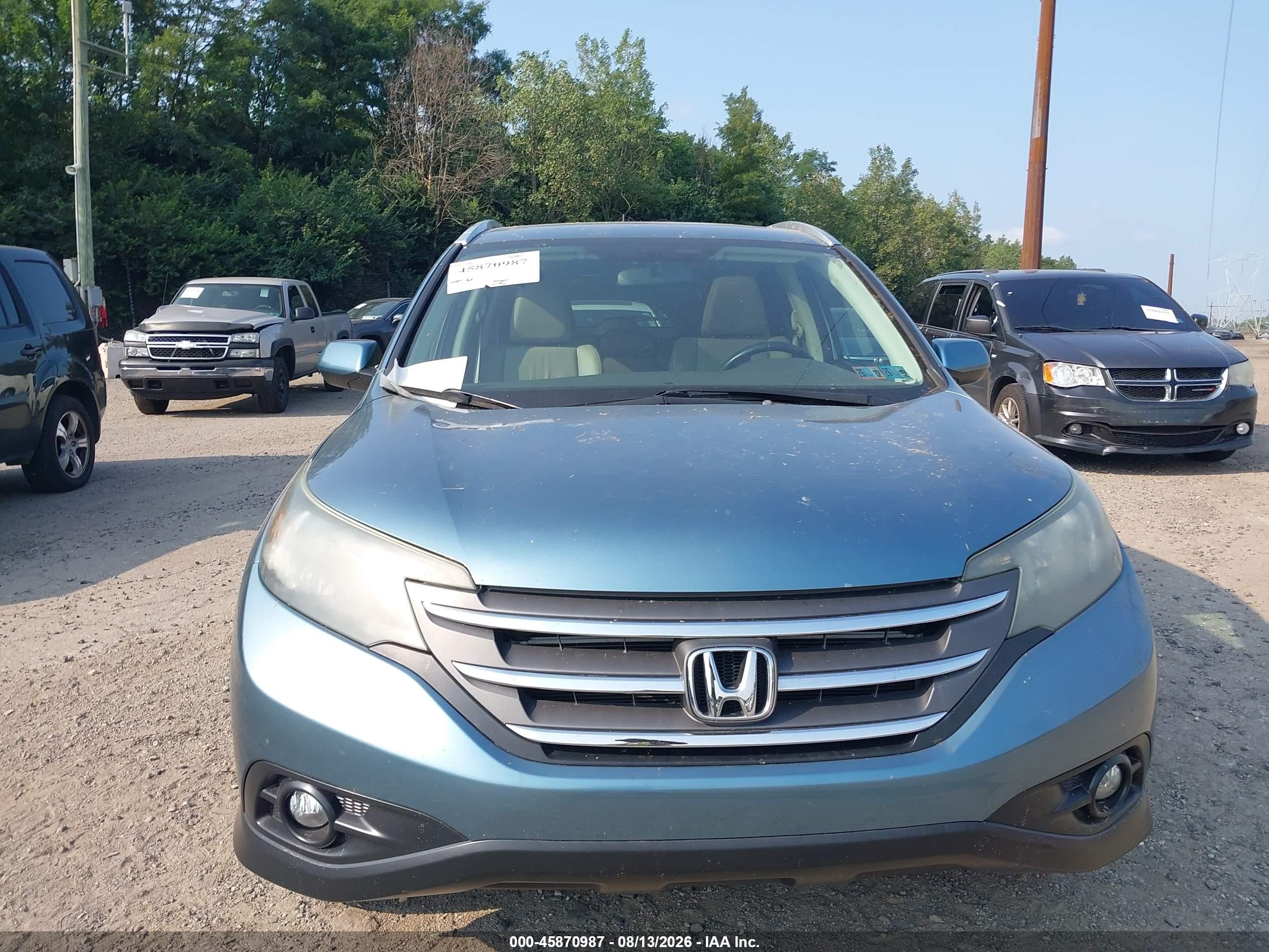 2013 Honda Cr-v Ex-l Blue vin: 5J6RM4H72DL076385