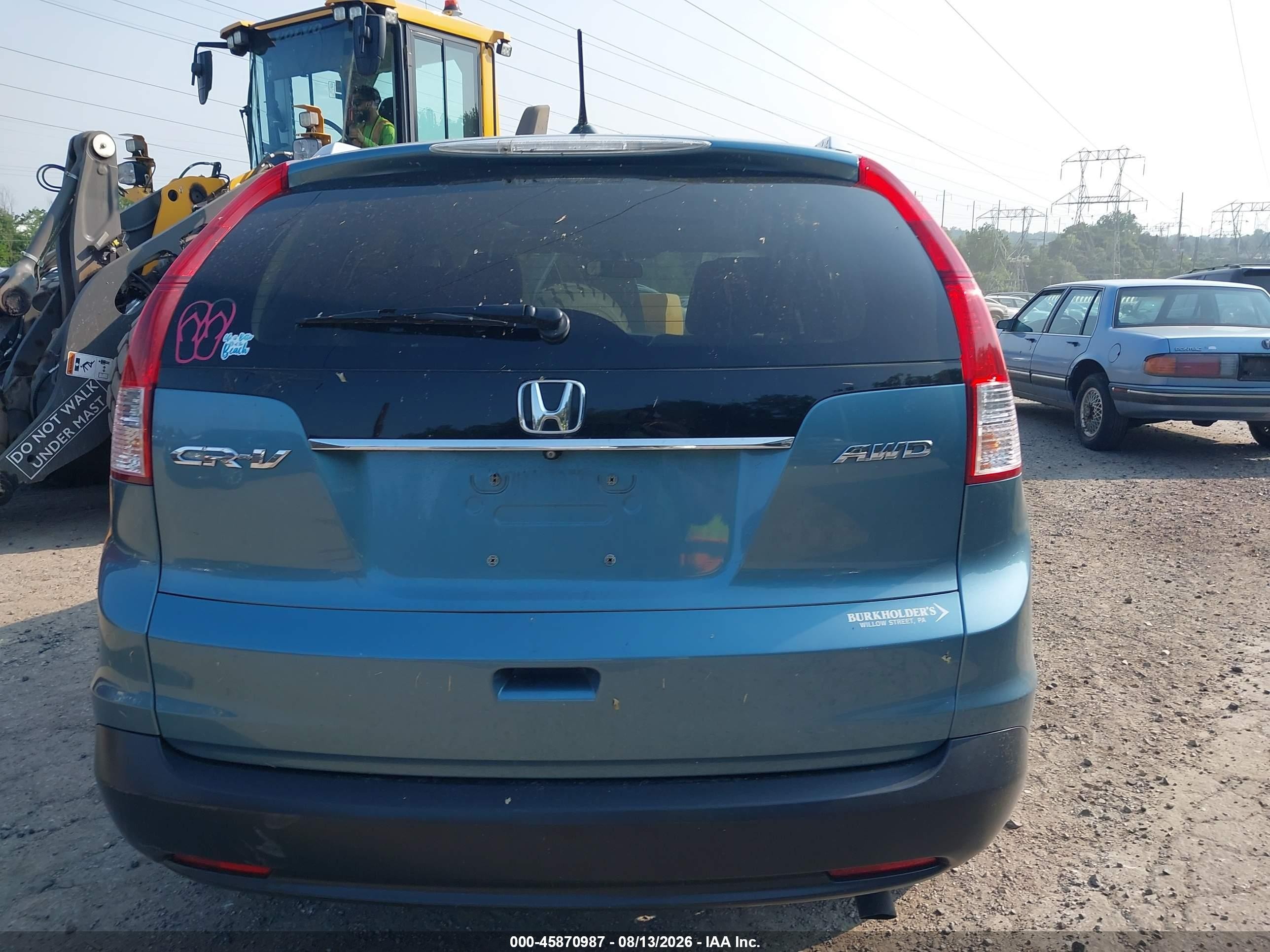 2013 Honda Cr-v Ex-l Blue vin: 5J6RM4H72DL076385