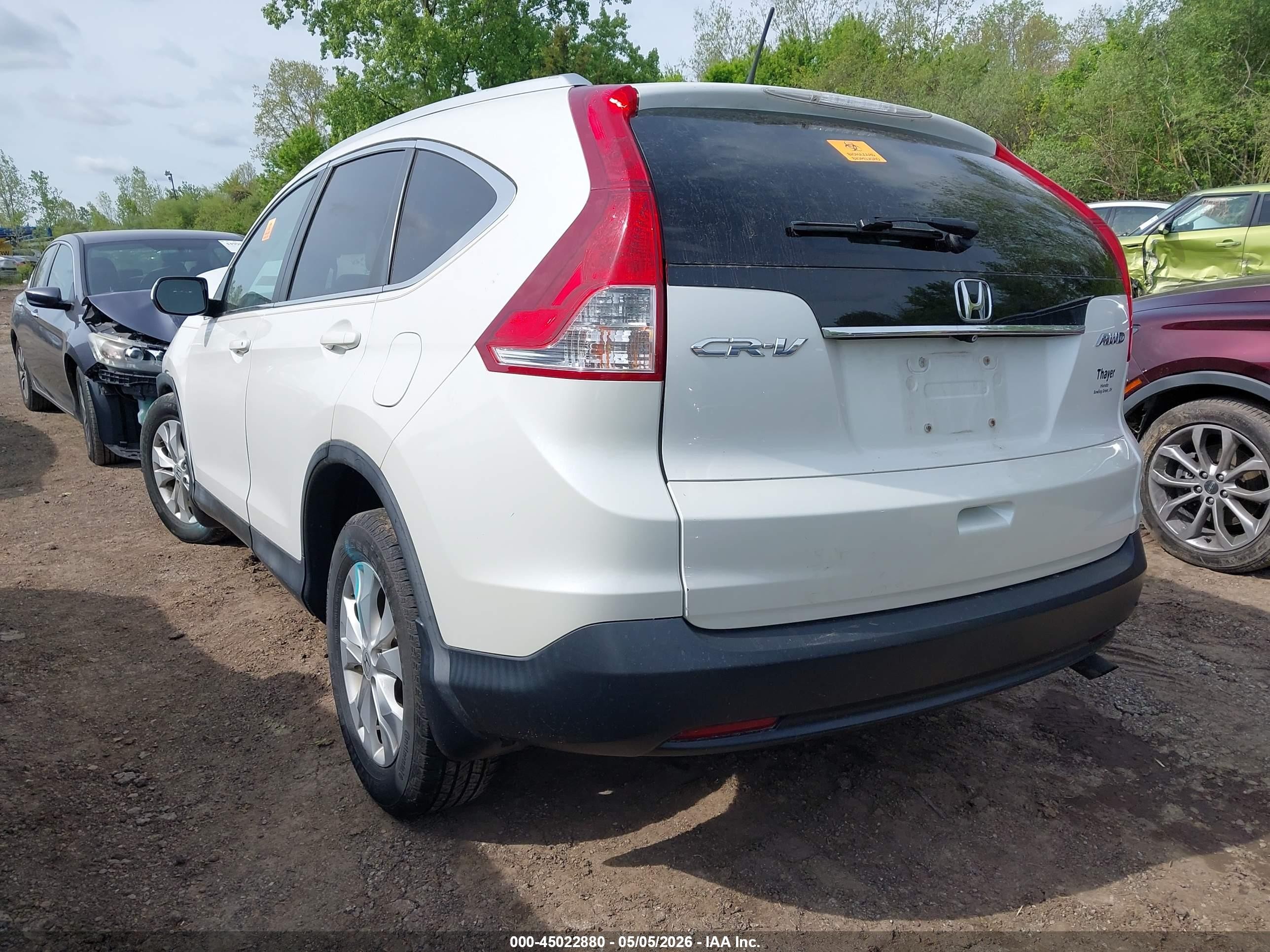 2013 Honda Cr-v Ex-l White vin: 5J6RM4H72DL081389