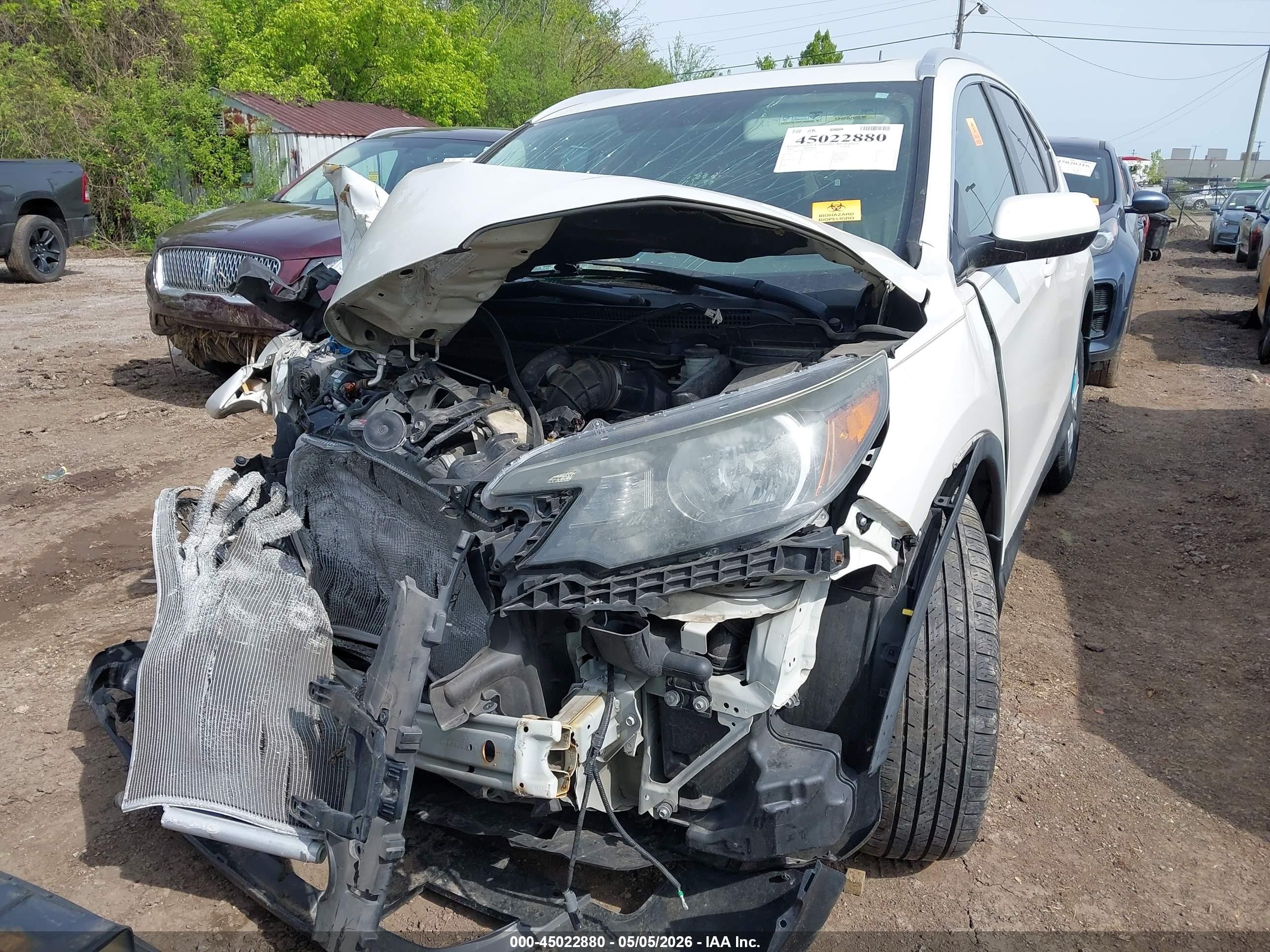 2013 Honda Cr-v Ex-l White vin: 5J6RM4H72DL081389