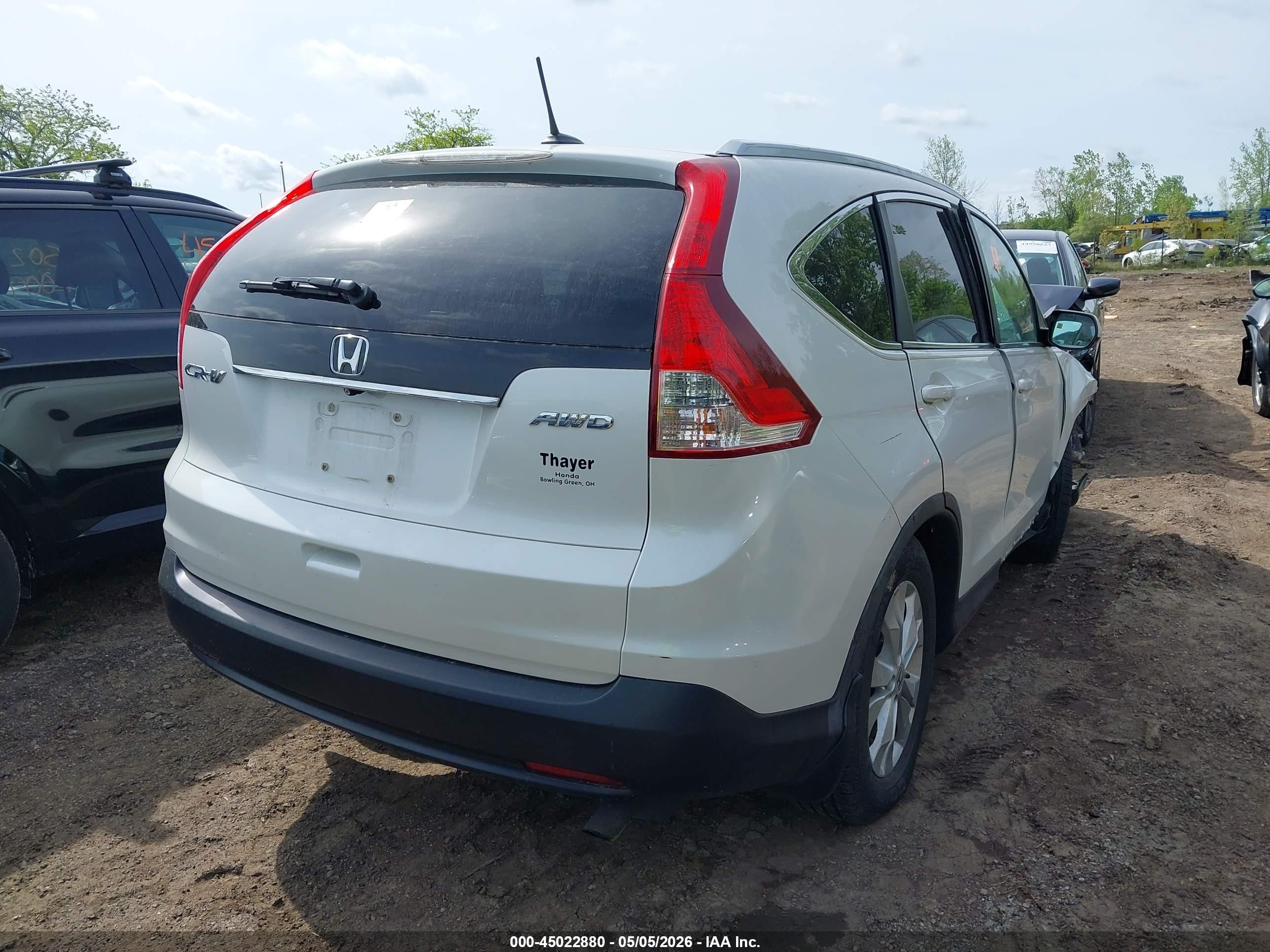 2013 Honda Cr-v Ex-l White vin: 5J6RM4H72DL081389