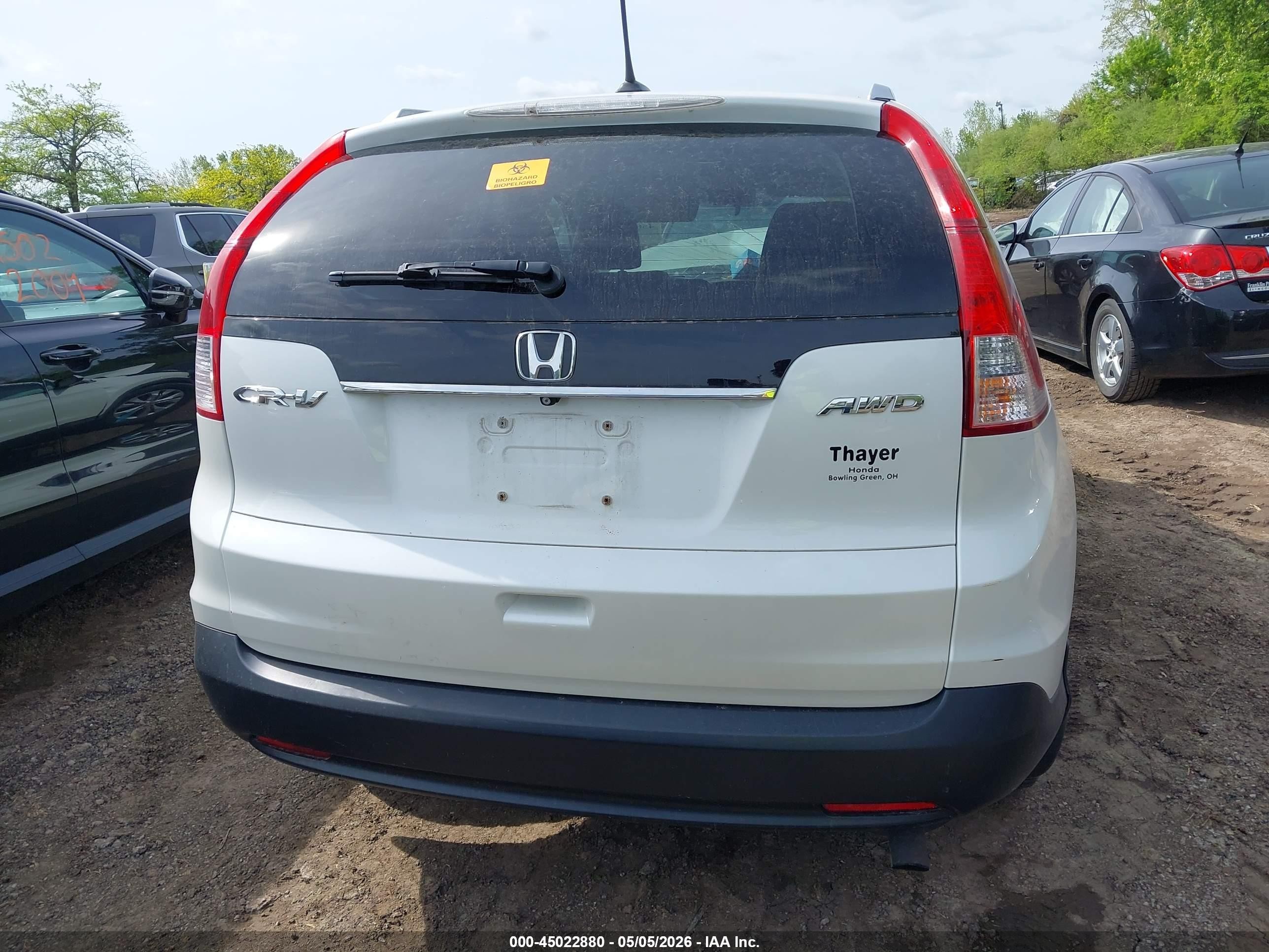 2013 Honda Cr-v Ex-l White vin: 5J6RM4H72DL081389