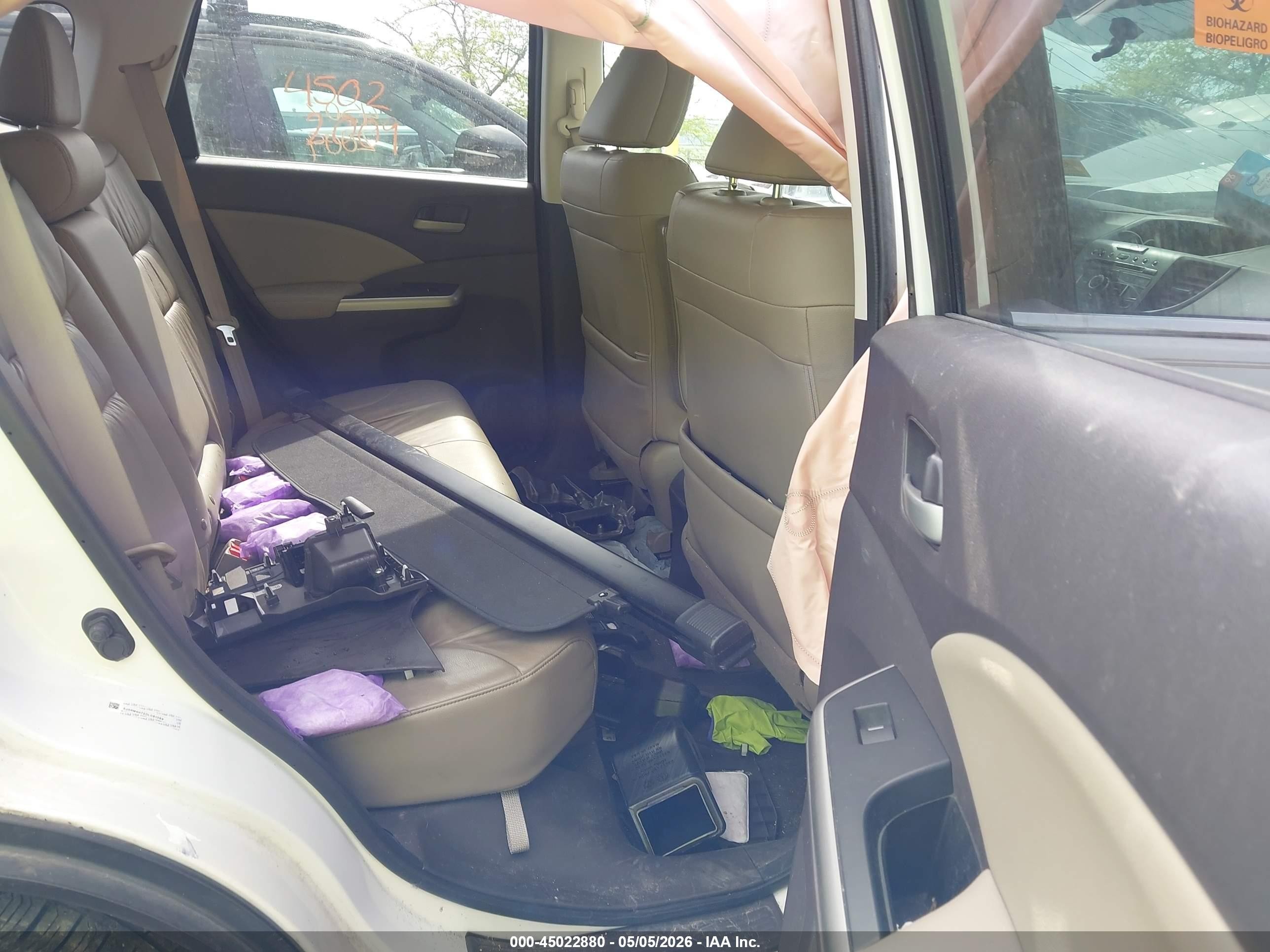 2013 Honda Cr-v Ex-l White vin: 5J6RM4H72DL081389