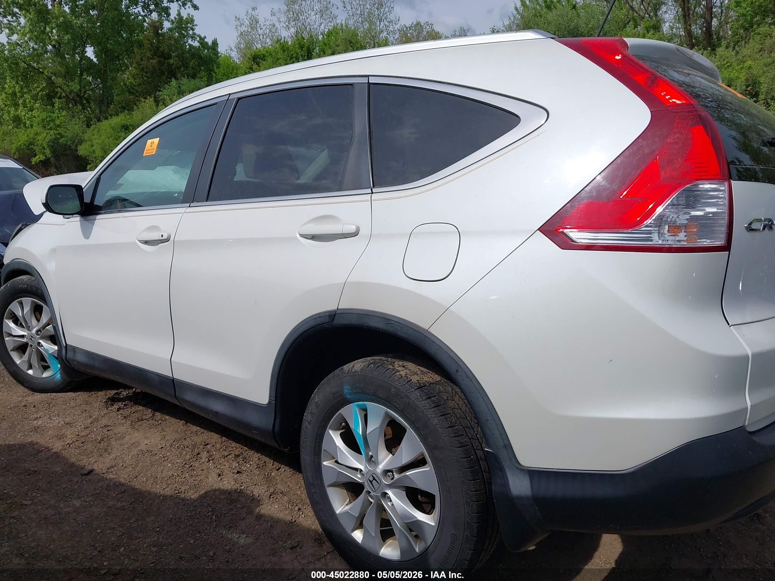 2013 Honda Cr-v Ex-l White vin: 5J6RM4H72DL081389