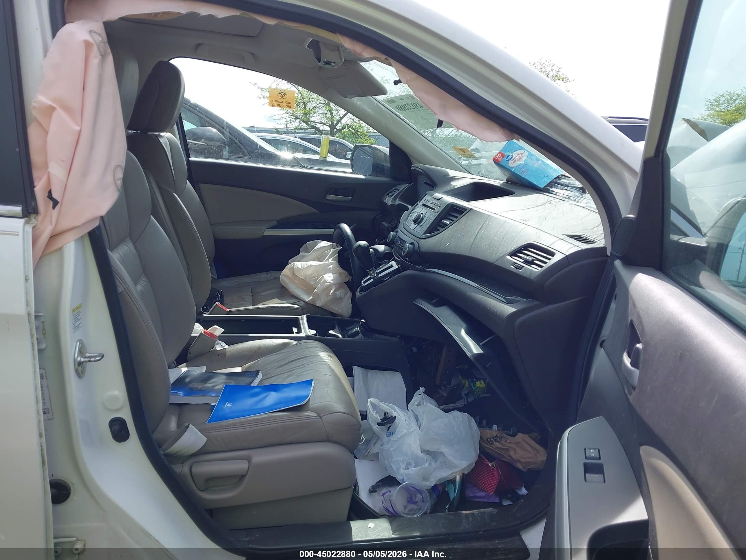 2013 Honda Cr-v Ex-l White vin: 5J6RM4H72DL081389