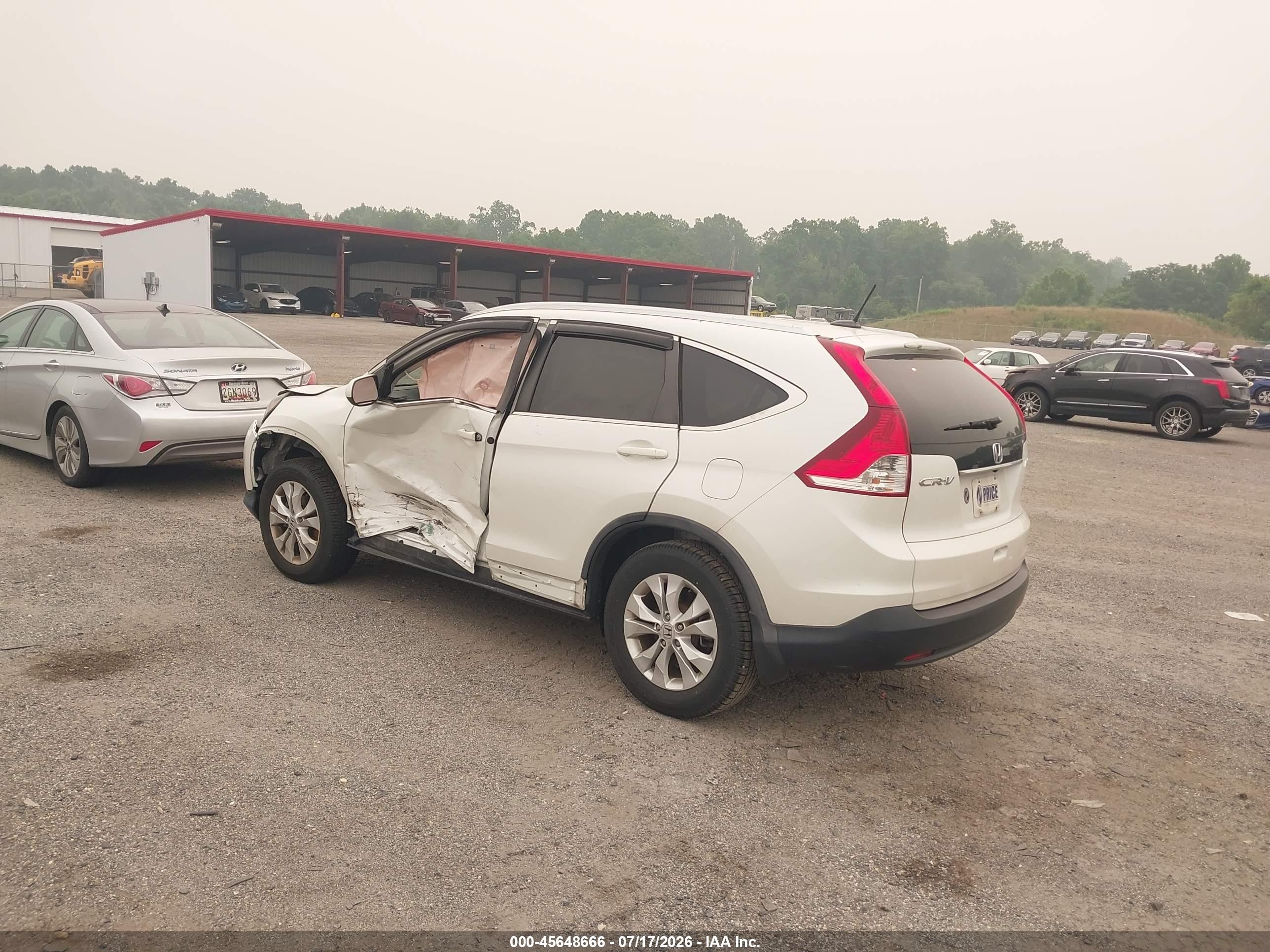 2014 Honda Cr-v Ex-l White vin: 5J6RM4H72EL008976