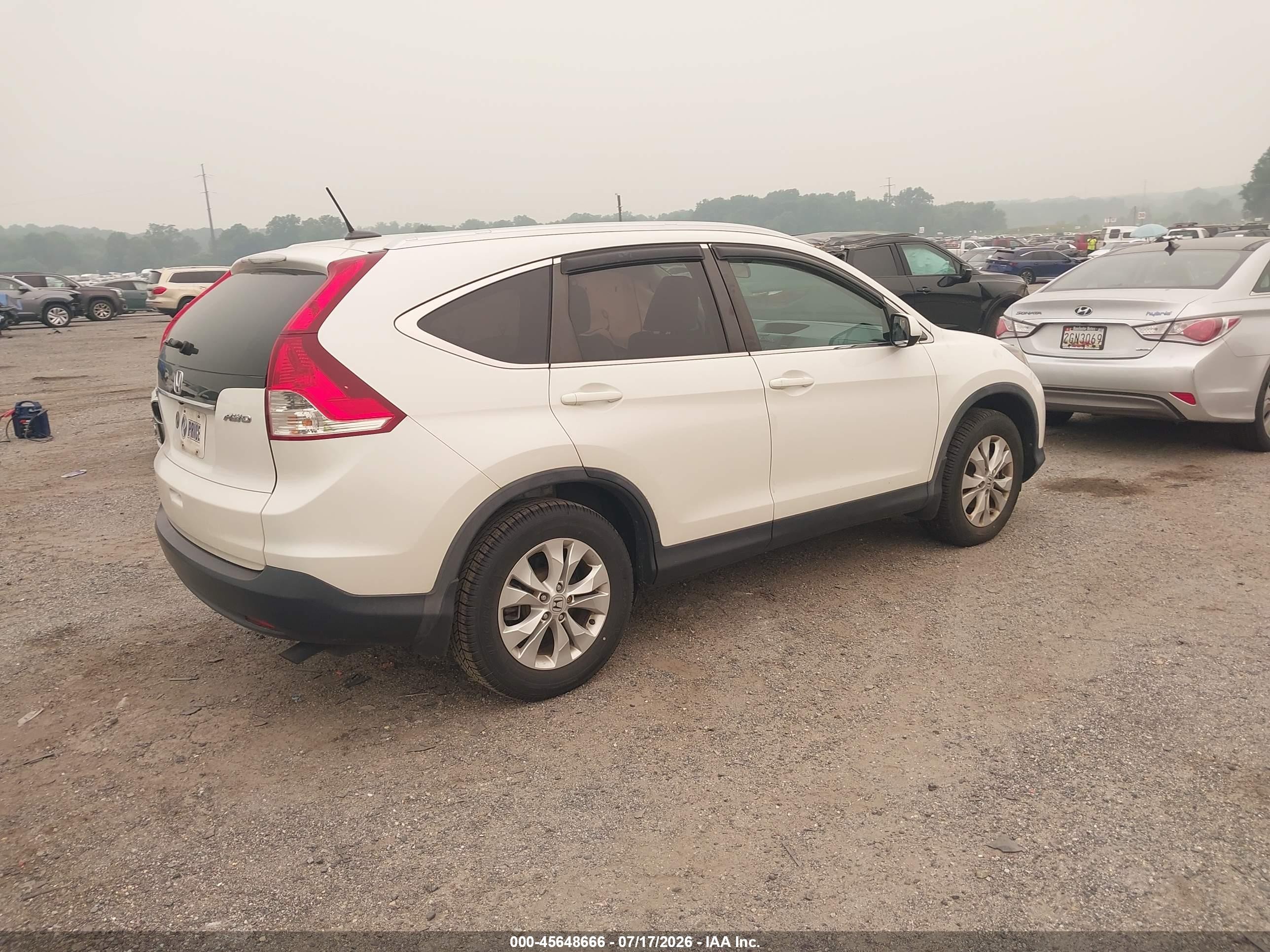 2014 Honda Cr-v Ex-l White vin: 5J6RM4H72EL008976