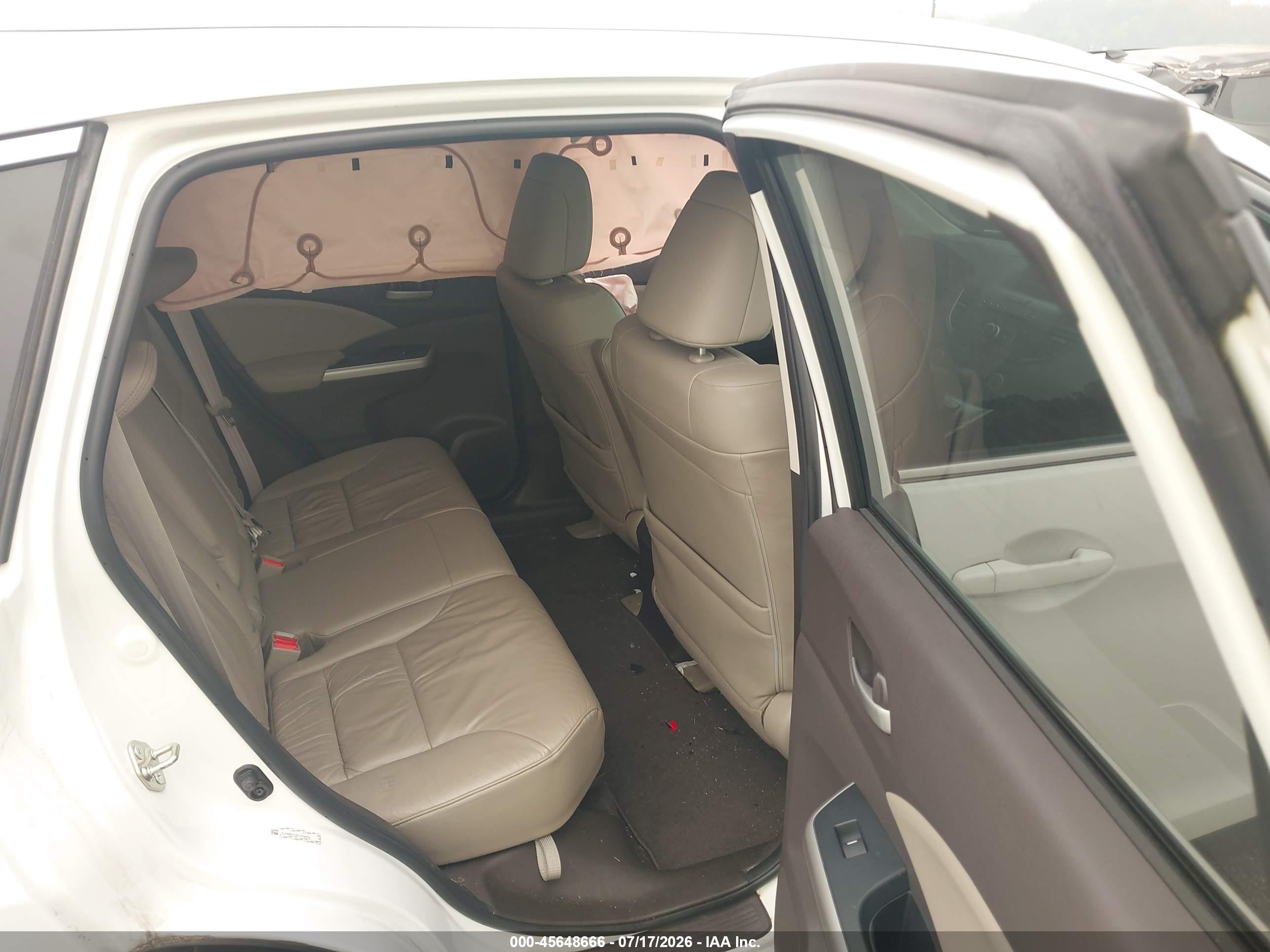 2014 Honda Cr-v Ex-l White vin: 5J6RM4H72EL008976