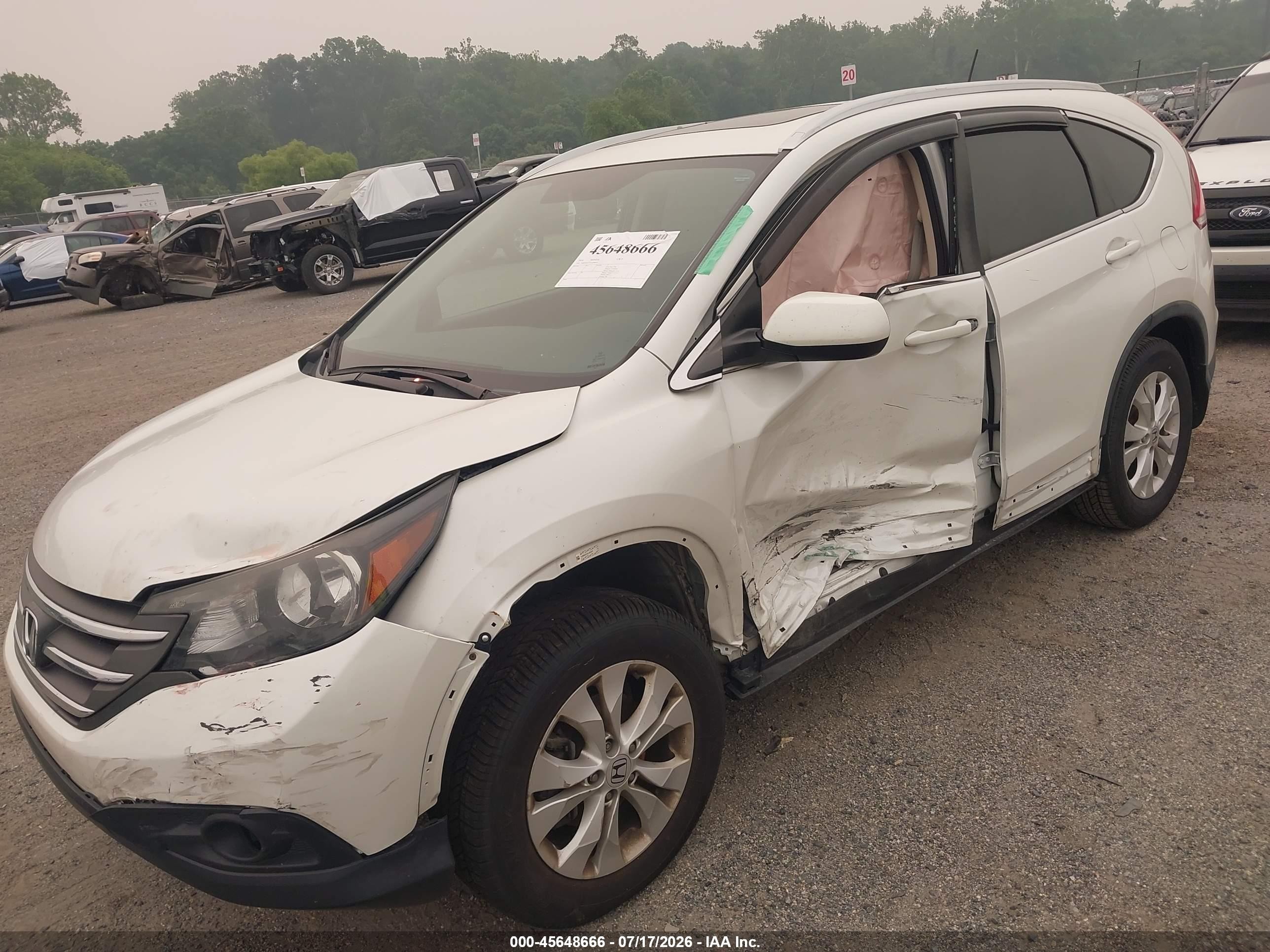 2014 Honda Cr-v Ex-l White vin: 5J6RM4H72EL008976