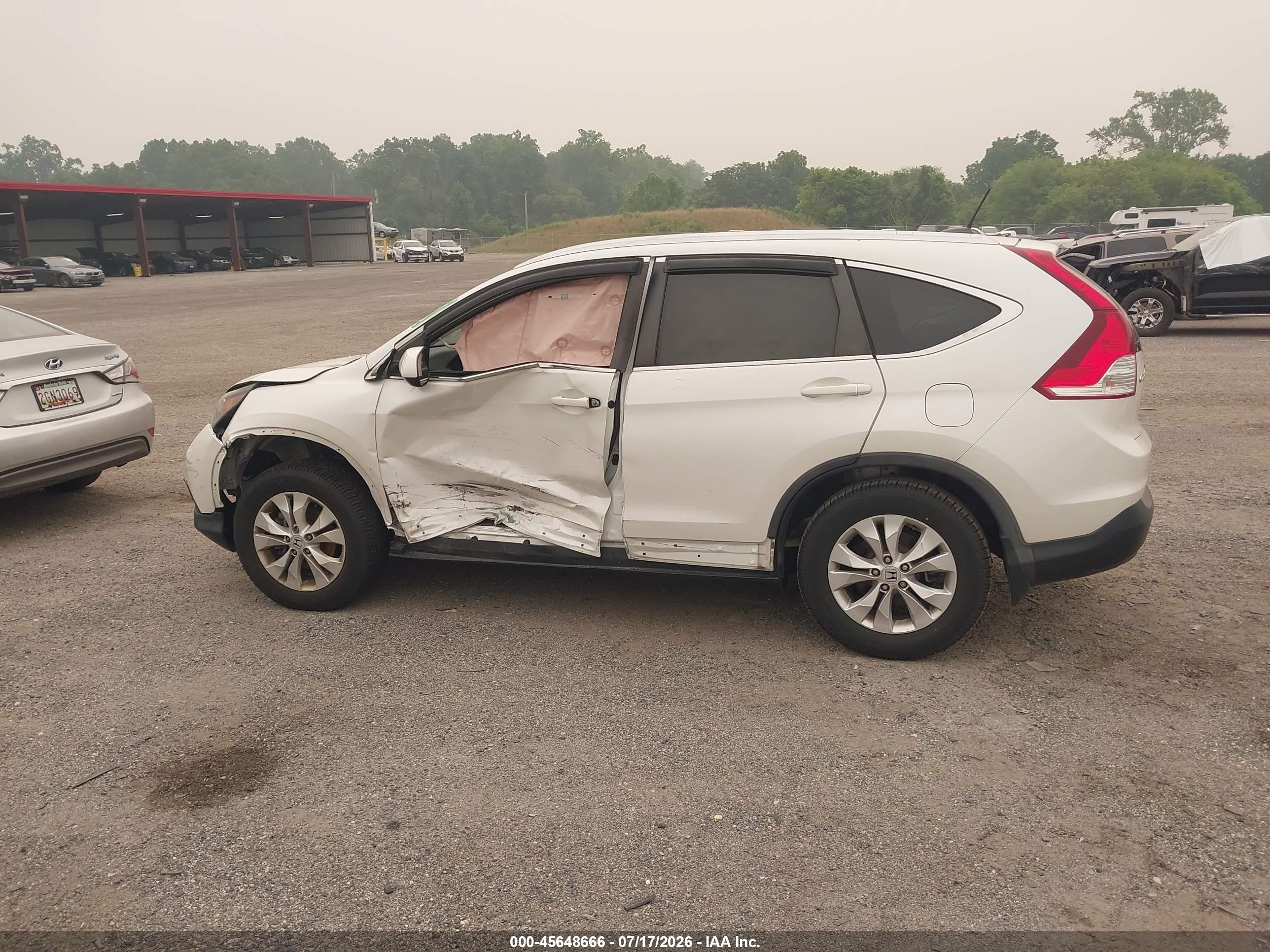2014 Honda Cr-v Ex-l White vin: 5J6RM4H72EL008976