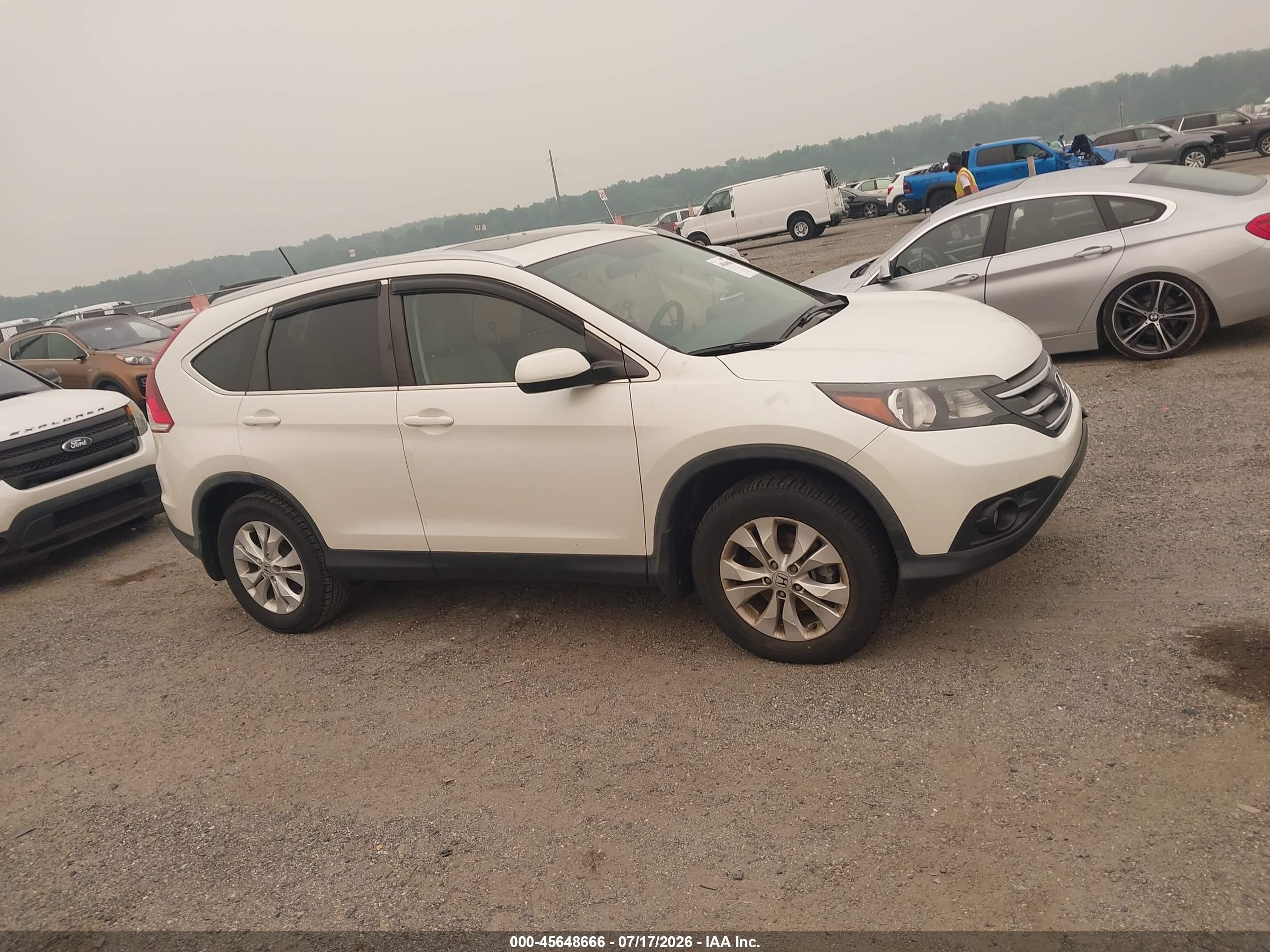 2014 Honda Cr-v Ex-l White vin: 5J6RM4H72EL008976