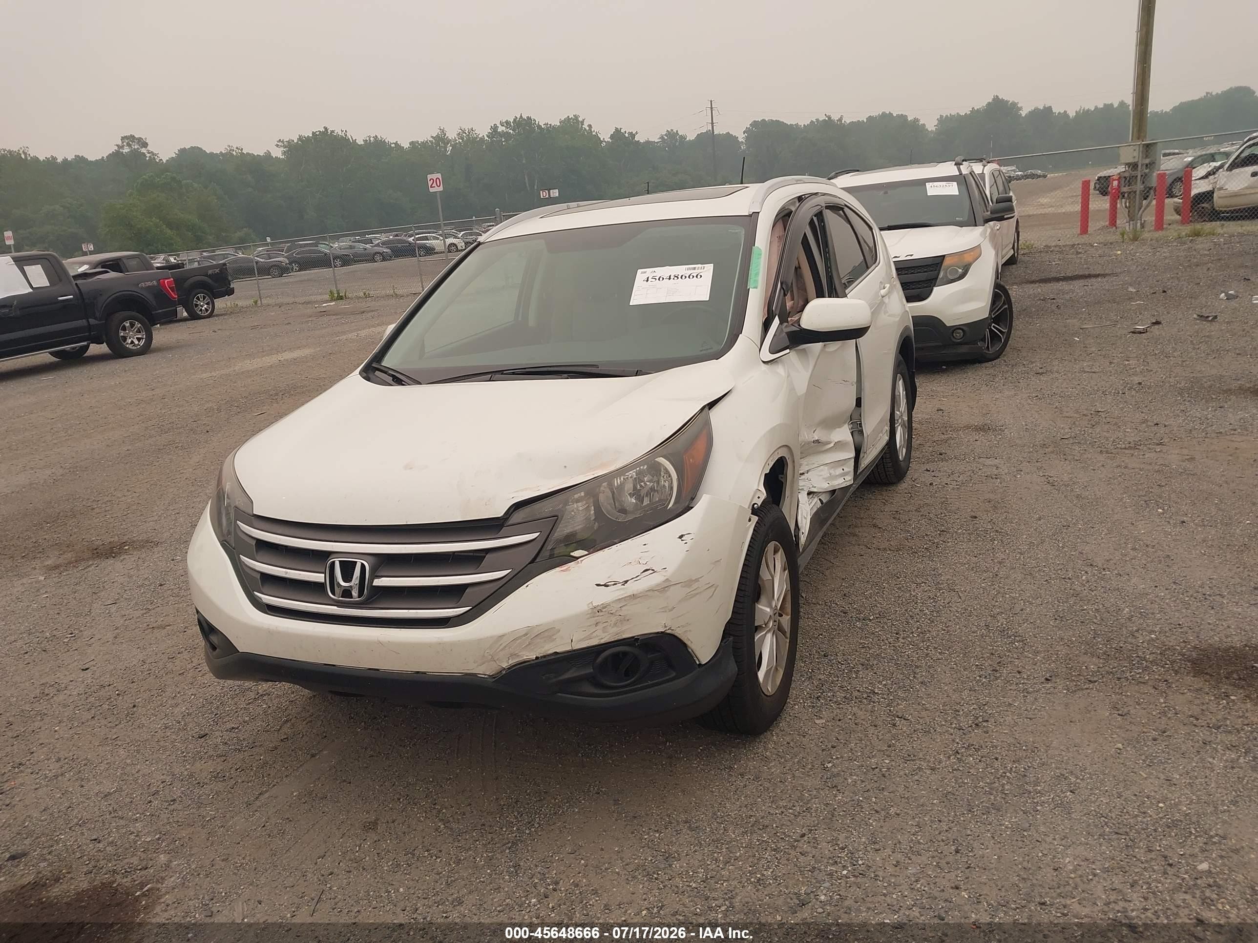 2014 Honda Cr-v Ex-l White vin: 5J6RM4H72EL008976