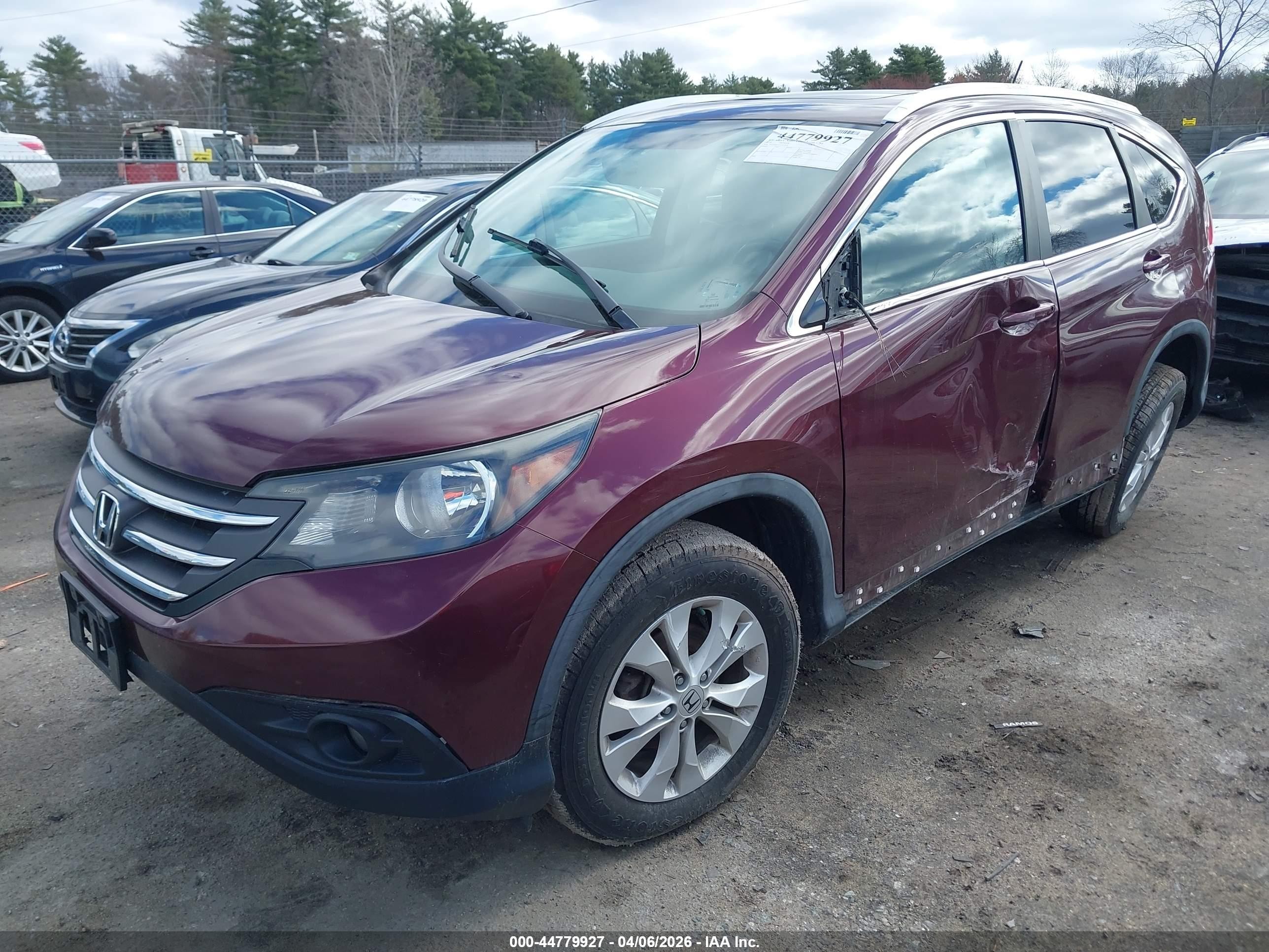 2014 Honda Cr-v Ex-l Burgundy vin: 5J6RM4H72EL011974