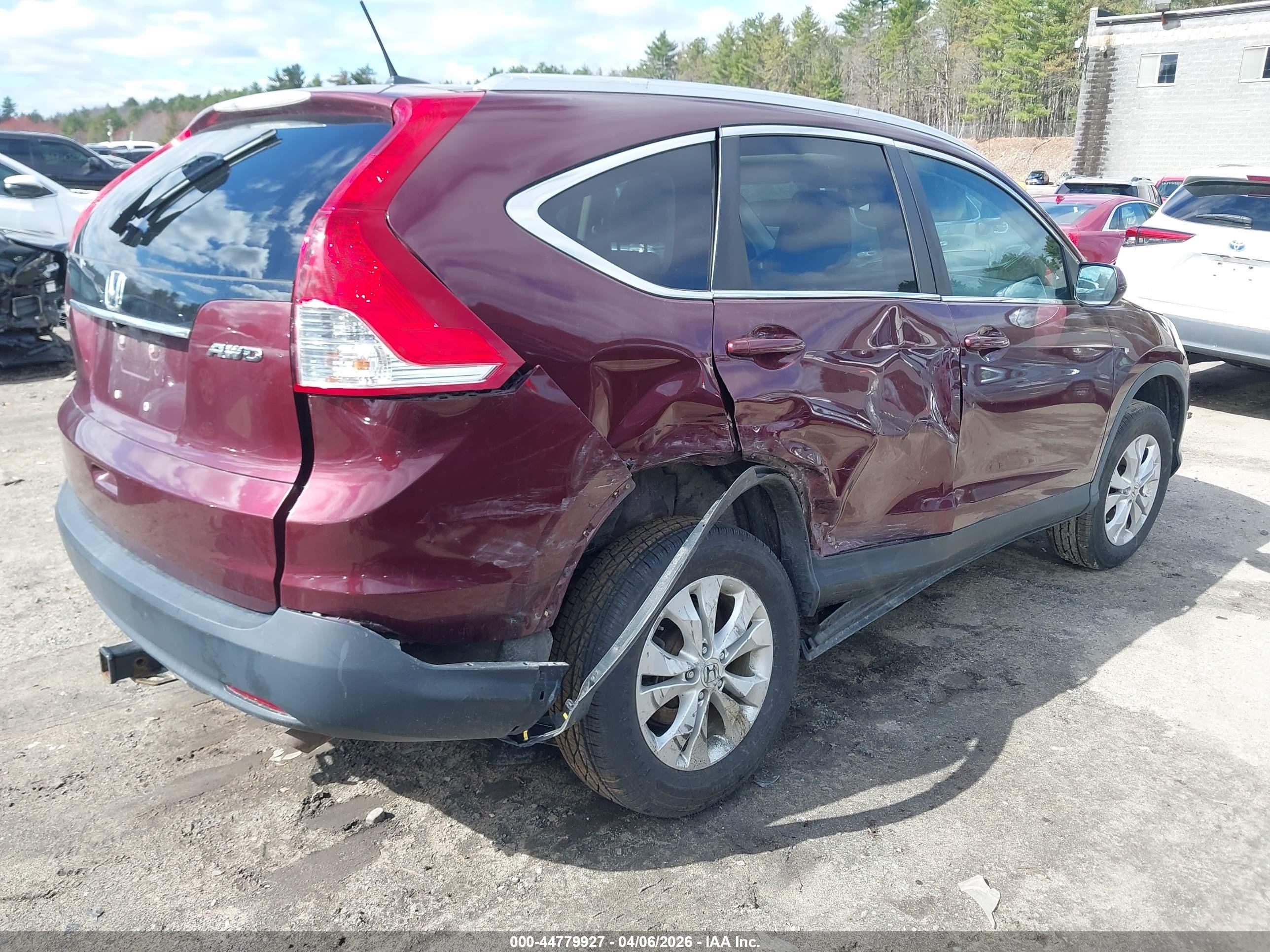 2014 Honda Cr-v Ex-l Burgundy vin: 5J6RM4H72EL011974