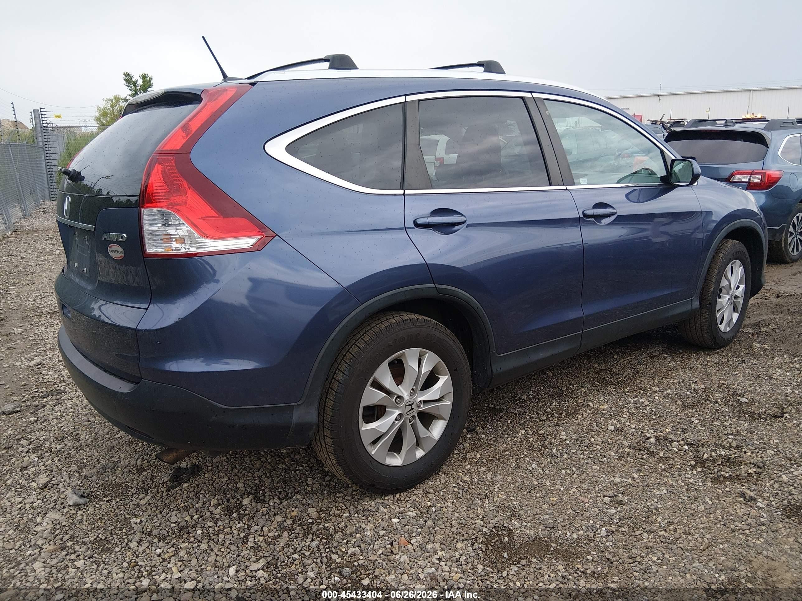 2014 Honda Cr-v Ex-l Синий vin: 5J6RM4H72EL025406