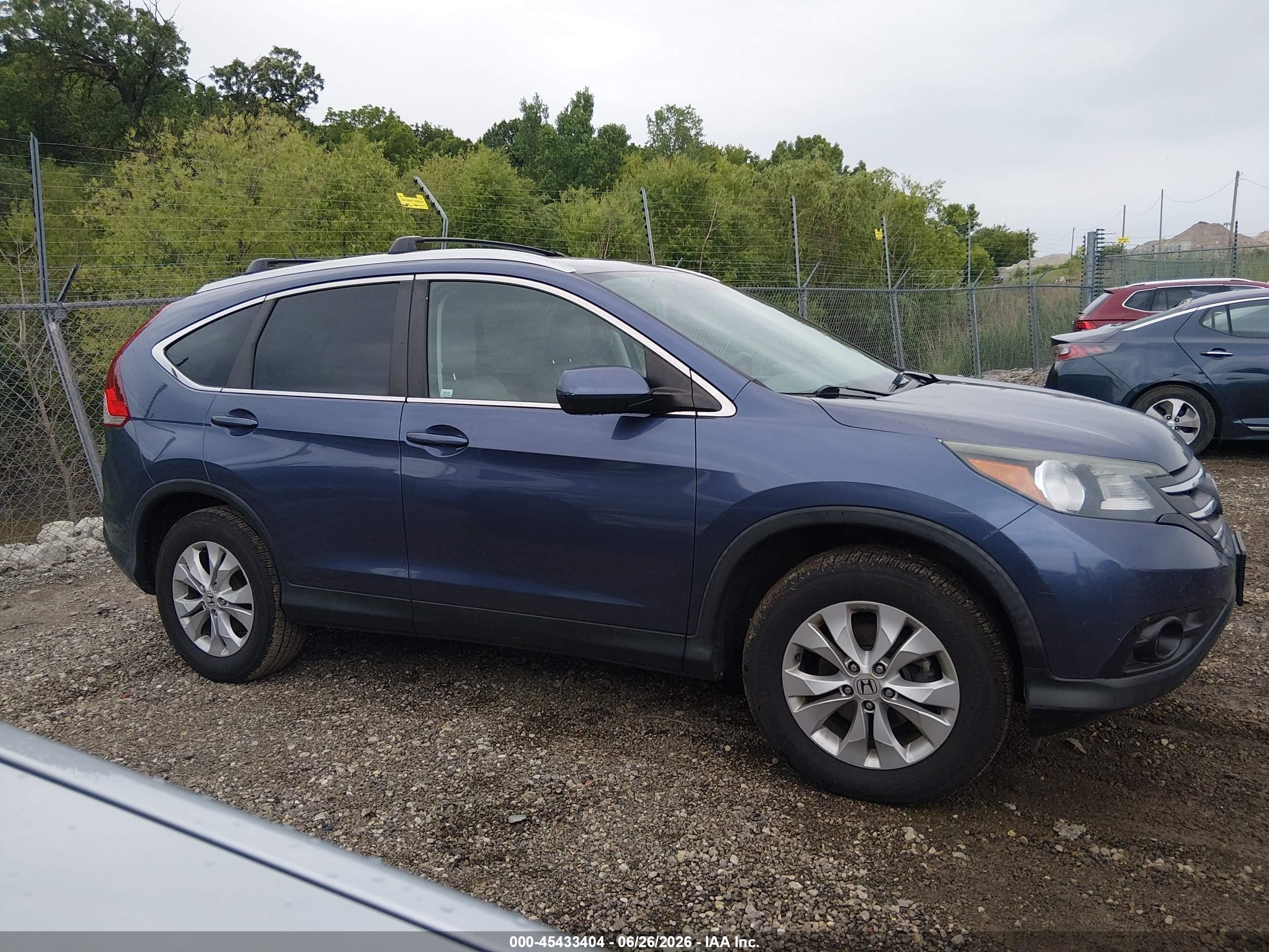2014 Honda Cr-v Ex-l Синий vin: 5J6RM4H72EL025406
